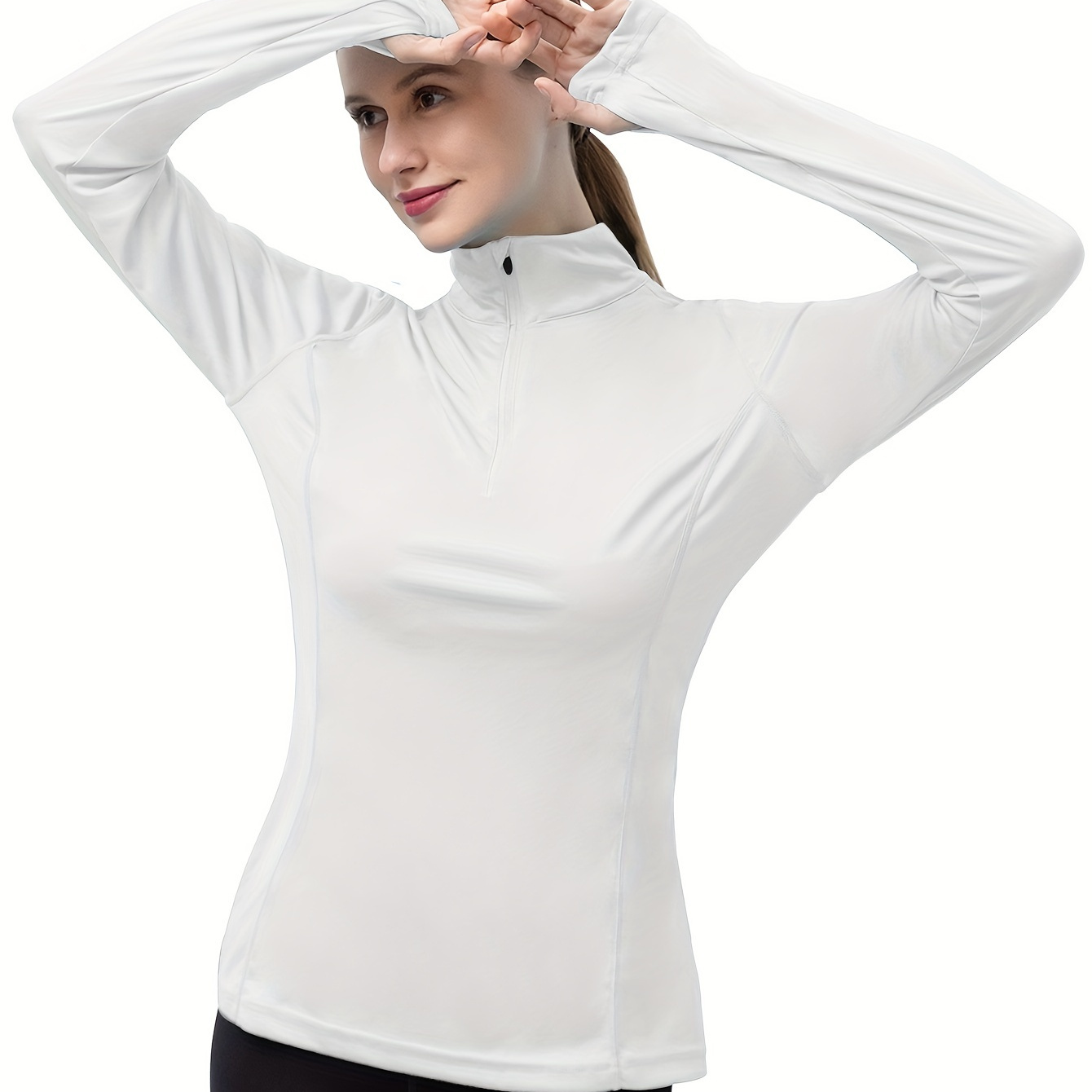 Womens Long Sleeve Shirts Upf 50 Sun Protection Thumb Hole Tops