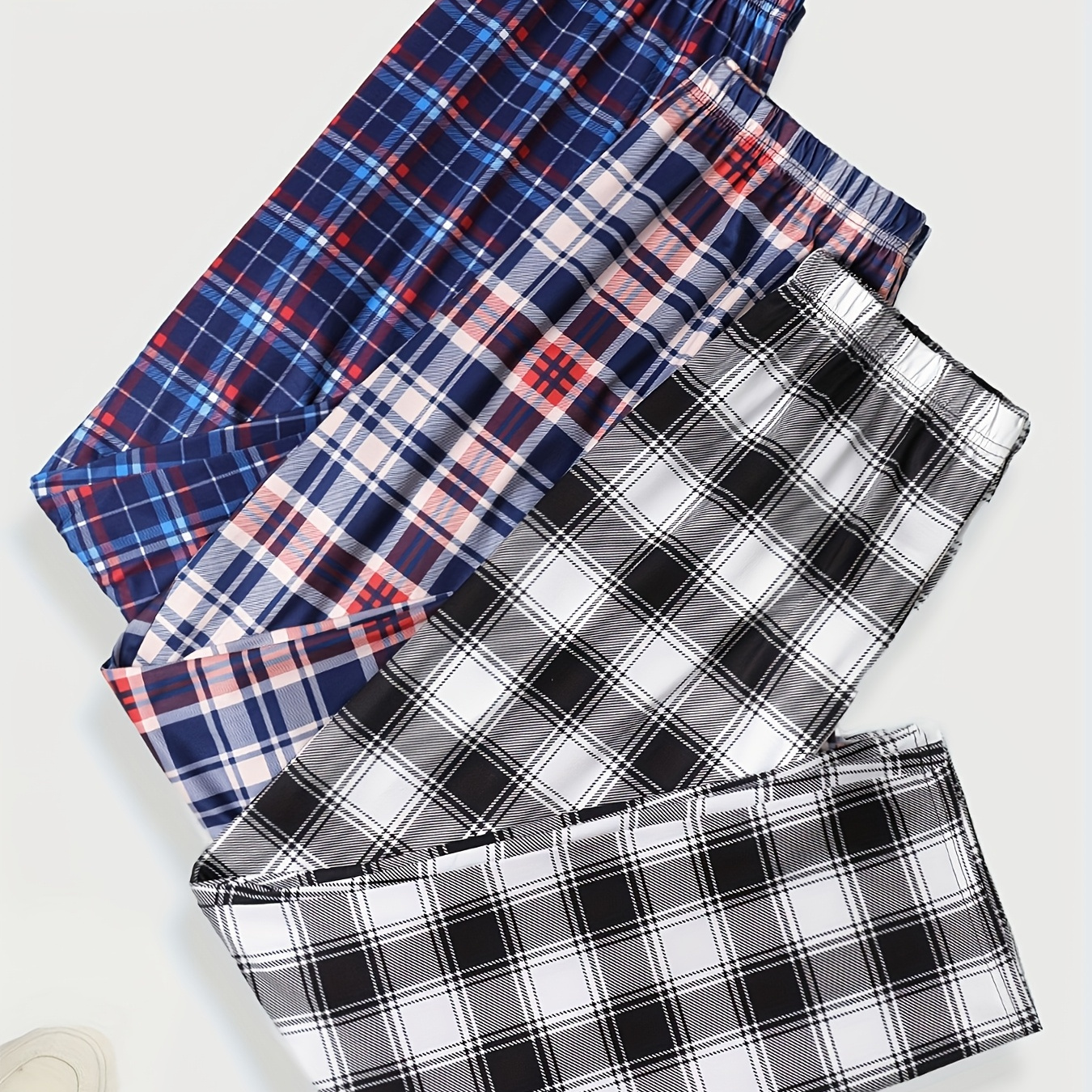 

Men's Sleep Bottoms 3-pack - Polyester With Elastane, Comfort Fabric, Medium Stretch, All Season Basic Pajama Pants Set