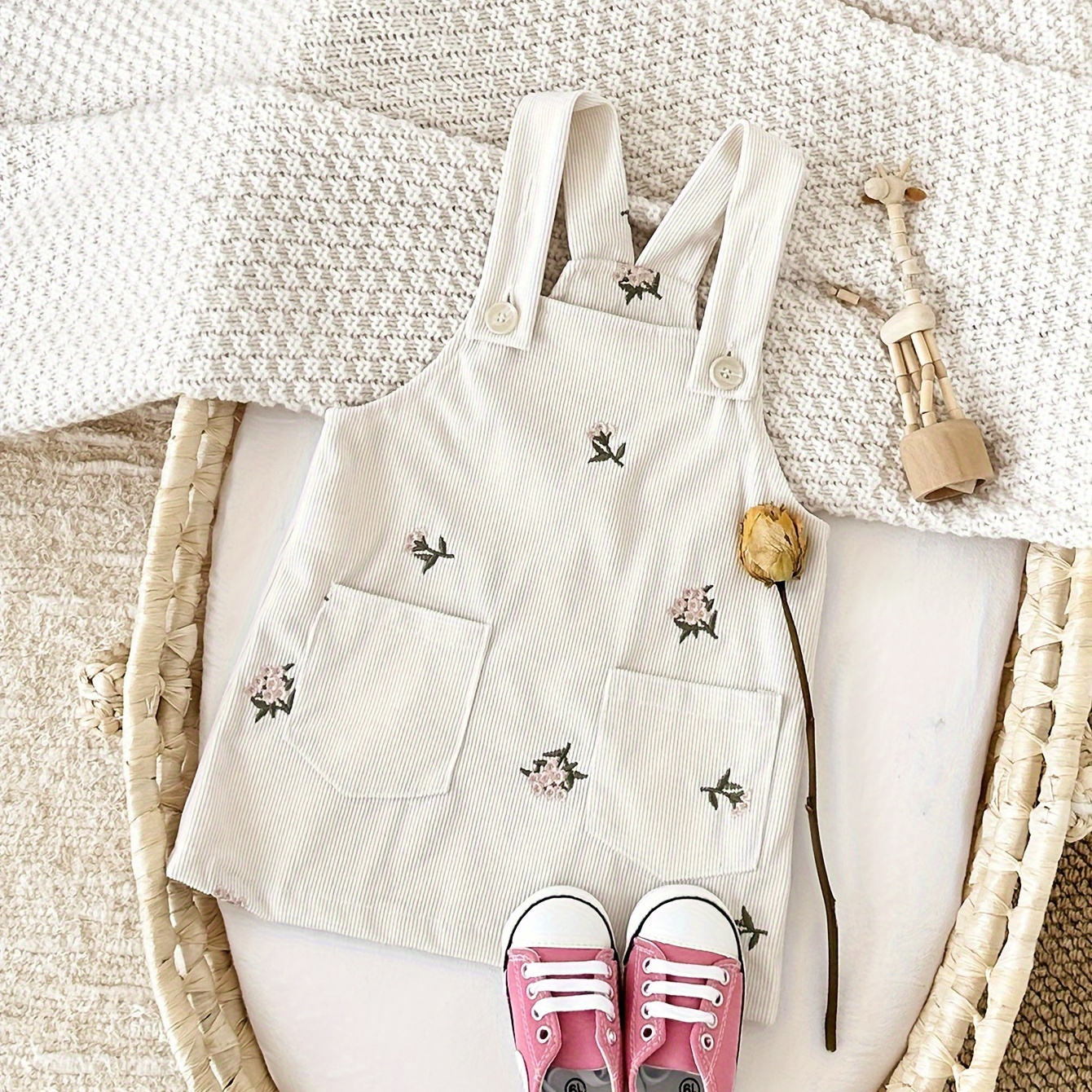 

Robe Manches Brodée de Fleurs pour Bébés Filles - Parfaite pour & , Lavable en Machine