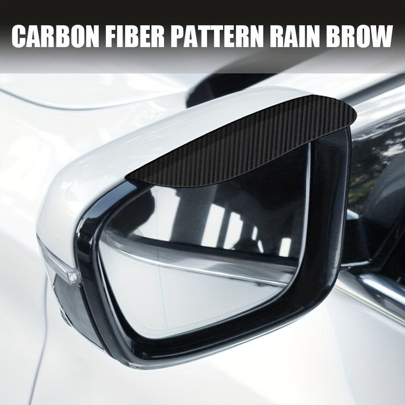 Carbon Fiber Car Rearview Mirror Rain Visor Guard Waterproof