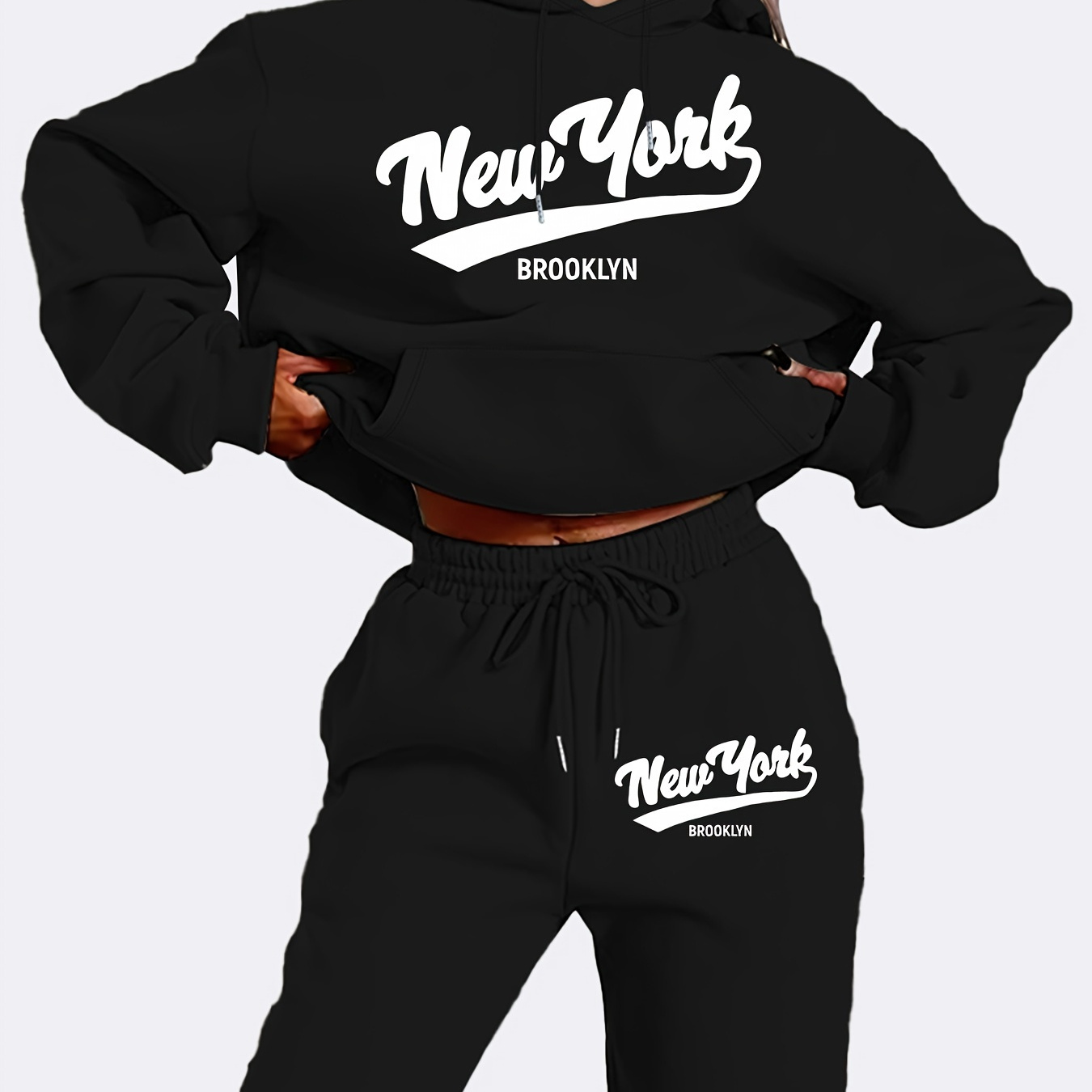 

's Letter And Pants Set, Sweatshirt Drawstring, Pattern, , For /