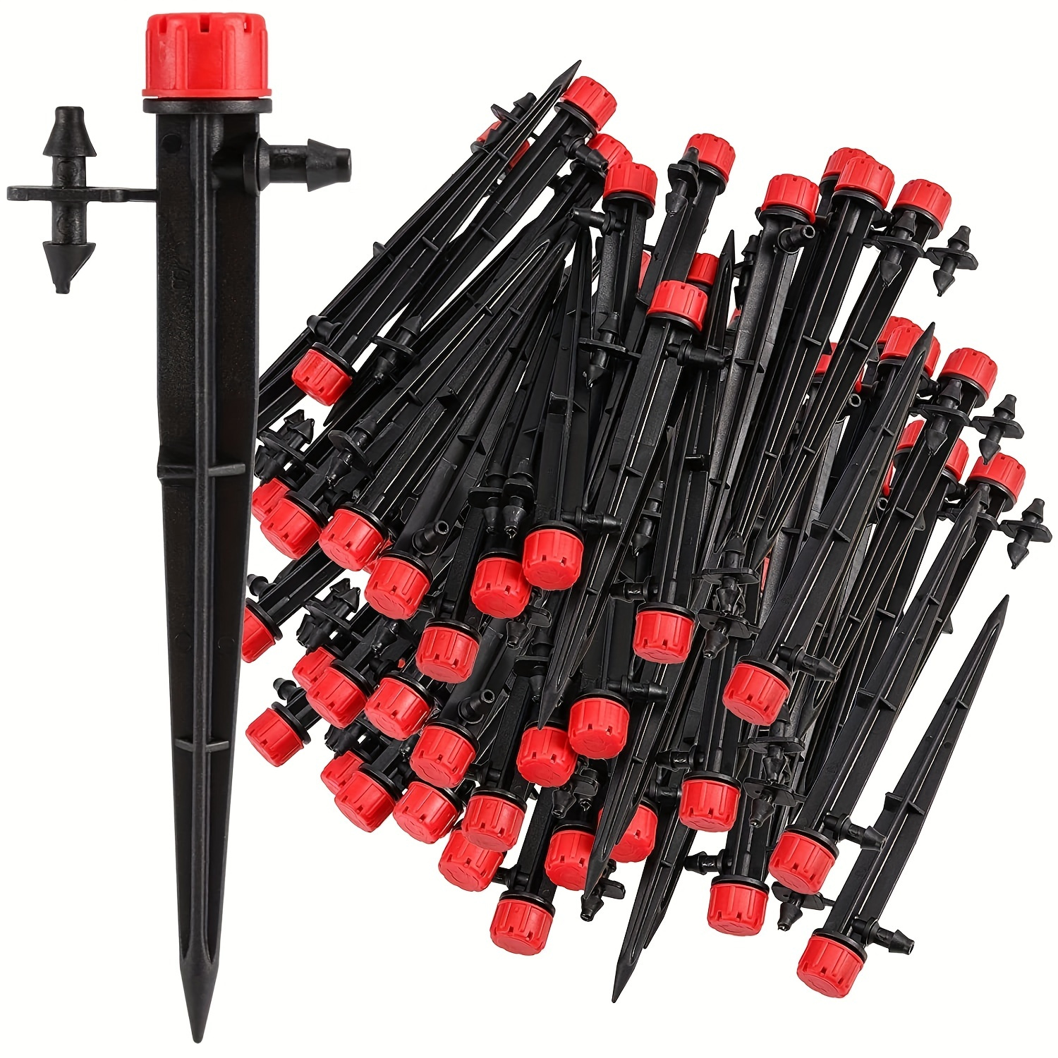 

20pcs/50pcs Drip Irrigation Emitters, 360 Degree Adjustable Irrigation Drippers For 1/4" Tube, Drip Emitters For Garden, Patio, Lawn, Flower Bed