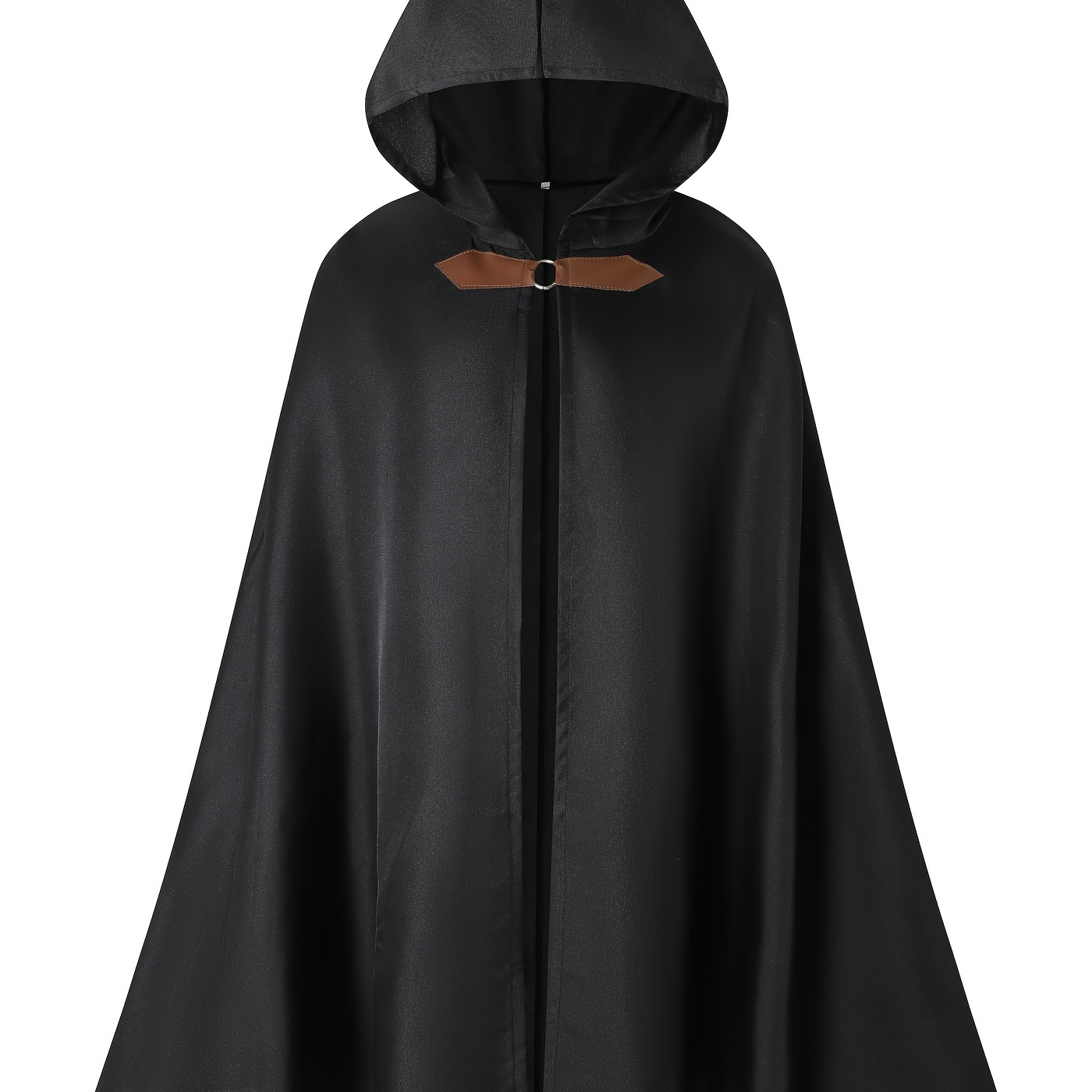 

Men's Renaissance Style Buckle Decor Solid Color Hooded Long Cloak, Perfect For Birthday, And Carnival Party Playing & Performance