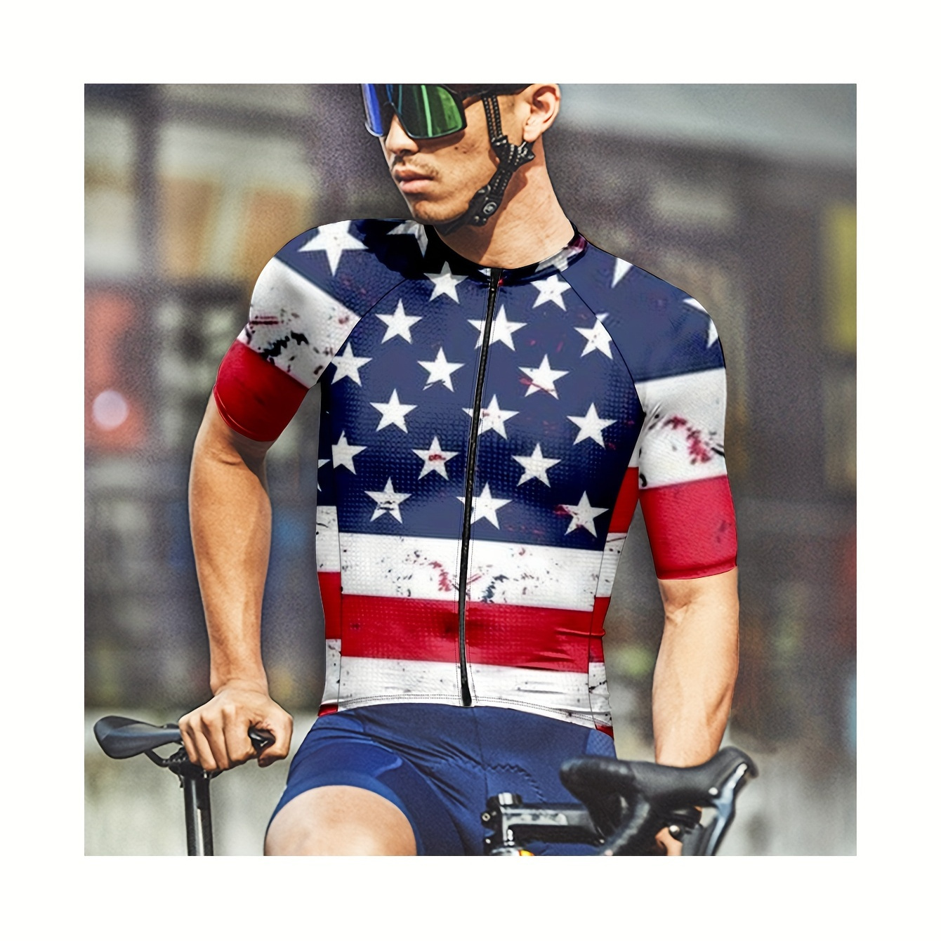 

2024 New American Independence Day Cycling Short-sleeved Downhill Suit Motorcycle Cycling Downhill Suit Breathable Summer Cycling Jacket