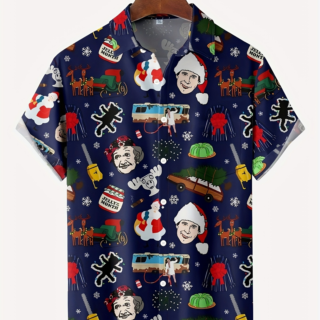 

Christmas Movie 3d Men's Button Pocket Short Sleeve Shirt