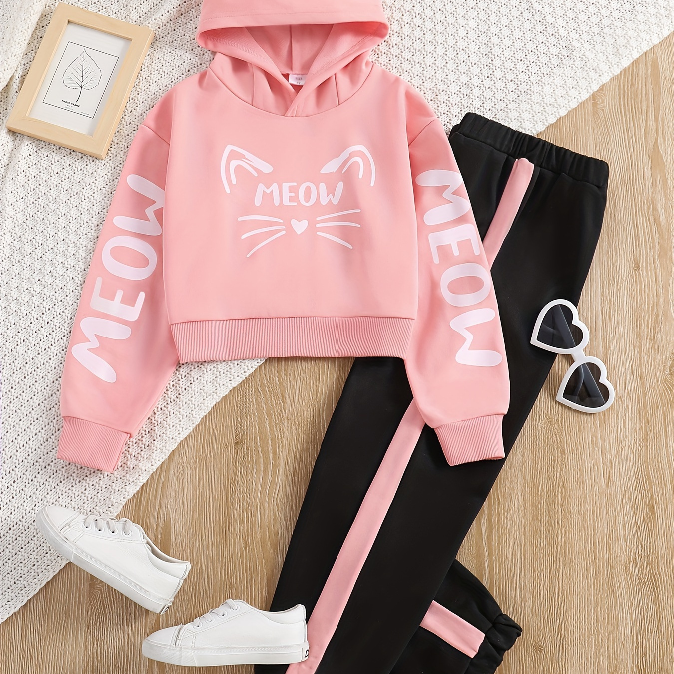 

Filles 2pcs Chaton Sweats à + Pantalon de Épissé de Air Cadeau