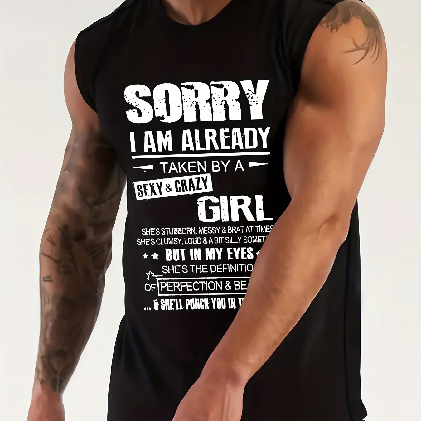 

Men's Casual Trendy "i Am Already" Letter Print Sleeveless Tank Tops, Summer Oversized Loose Vest For Fitness, Workout, Training Plus Size, Best Sellers