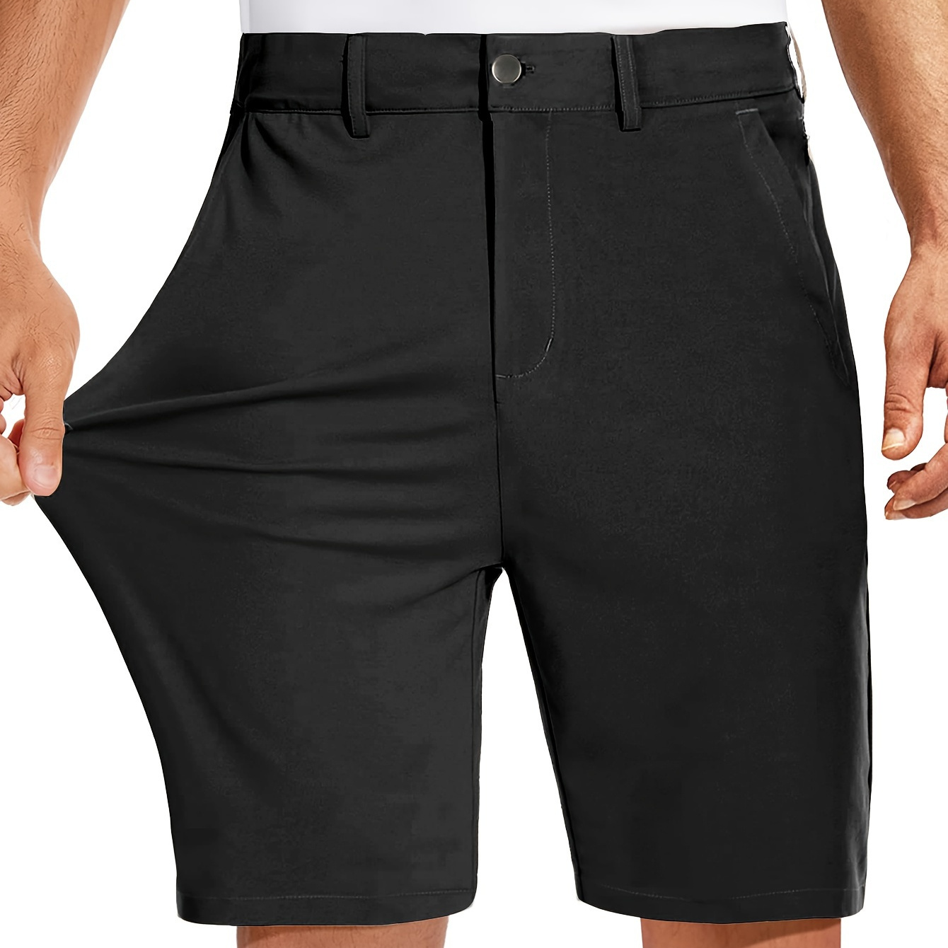 

Men's Casual Sports Shorts, Golf Shorts With Light Elasticity, Quick-drying And Waterproof For Outdoor Hiking And Mountain Climbing, 9-inch Hidden Zipper, 4 Pockets, Quick-drying Work Shorts