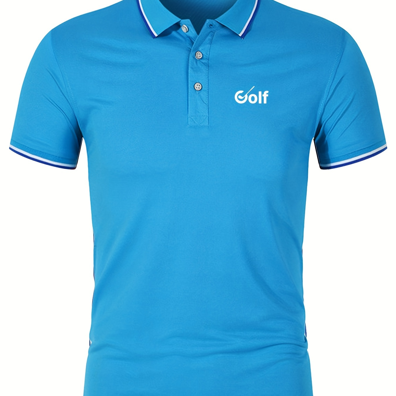 

Golf Print Men's Mature Short Sleeve Polo Shirt, Casual Comfy Male Shirt For Summer Sports