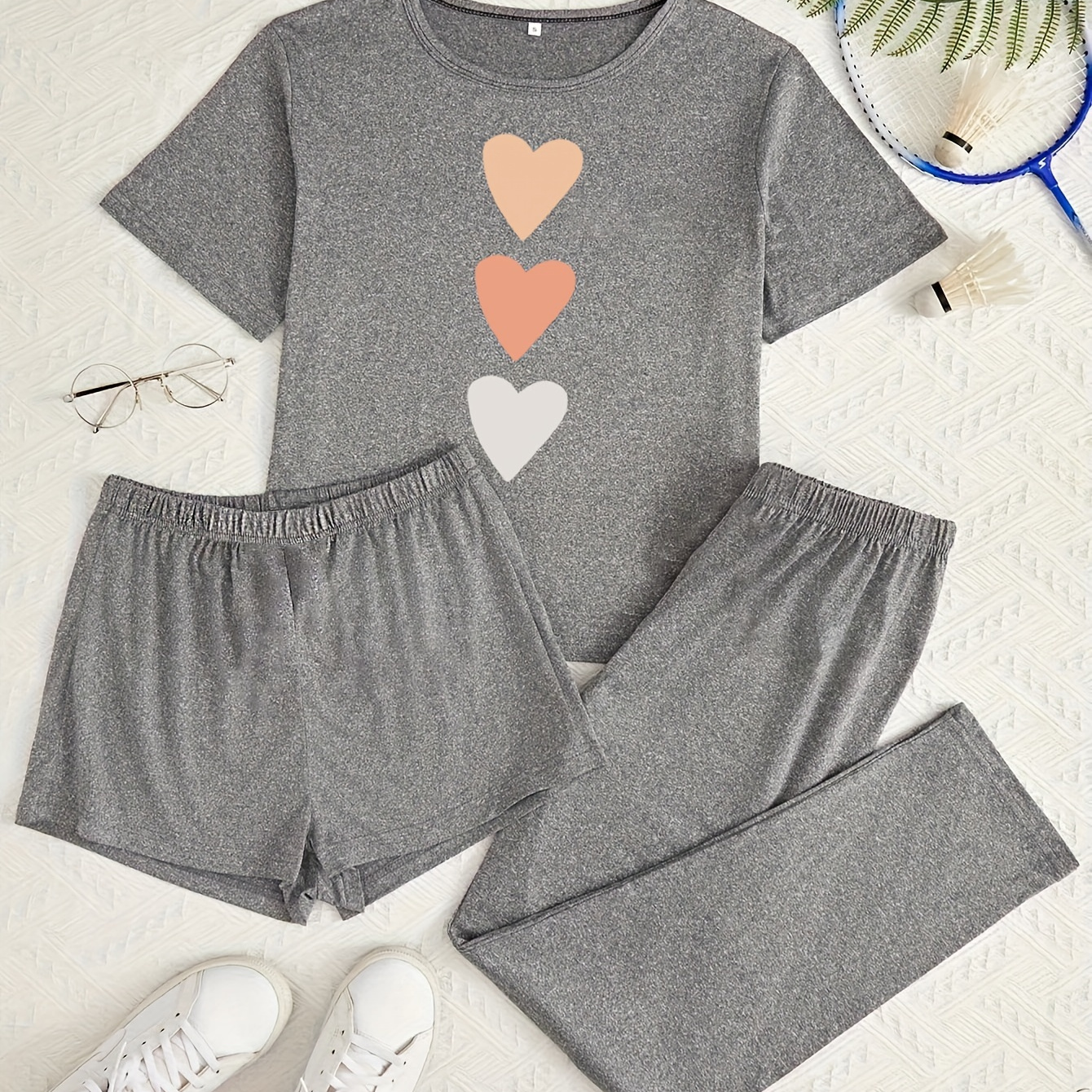 

Women's Set, , 3- Loungewear, Polyester , Round , Adult , All