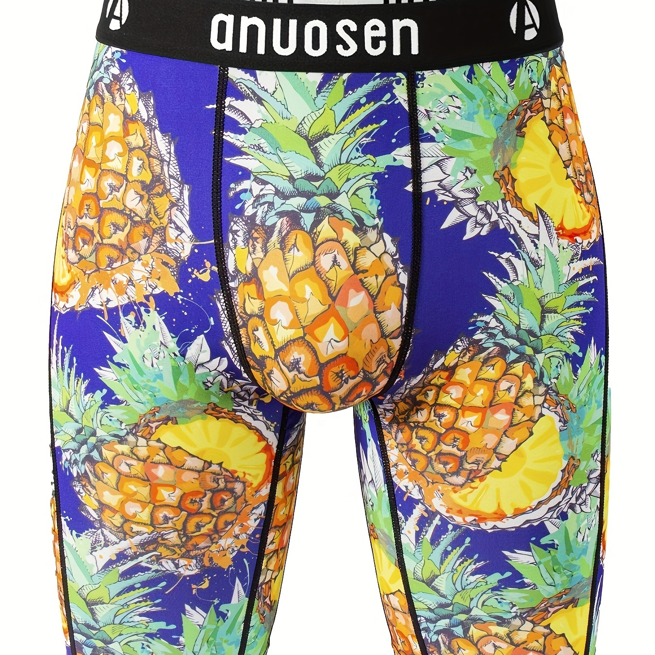 

Sports Underwear, Quick Drying Moisture Wicking Breathable Comfy Boxer Briefs Shorts, Swim Trunks For Beach Pool, Pineapple Print Trendy Underpants