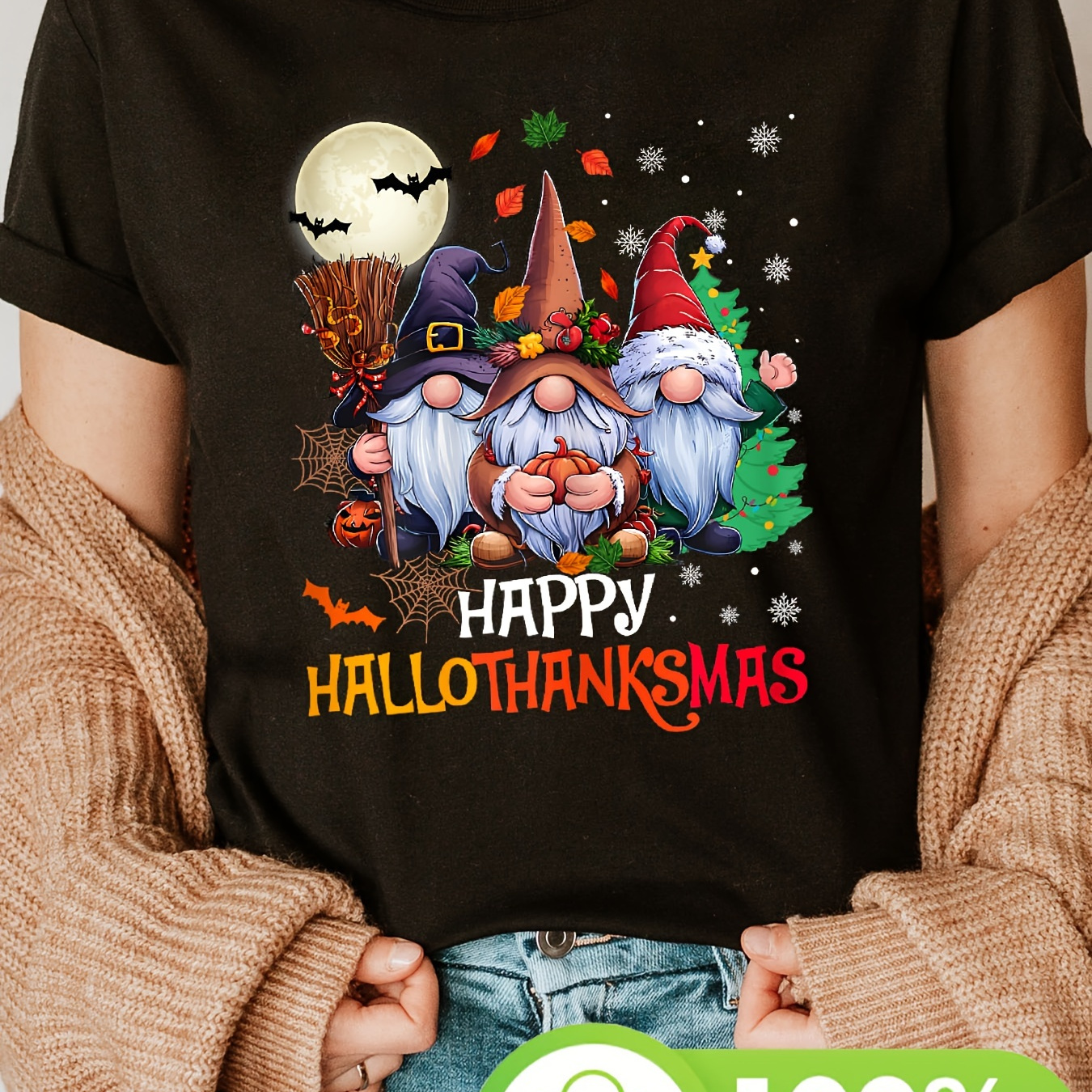

Women's Halloween & Spider Web Graphic Tee - , Top For & Summer