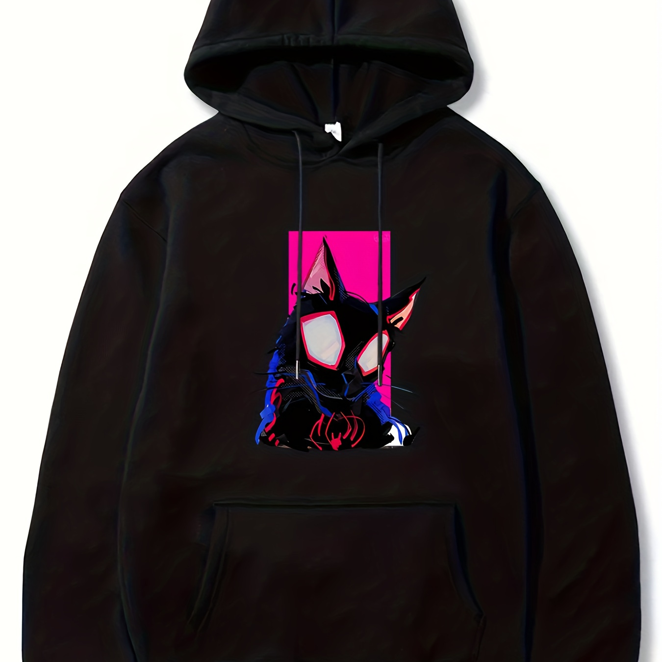 

Anime Cat Print Hoodie For Men, Casual Hooded Long Sleeve Top, Men's Clothes For Spring Fall Winter, As Gift