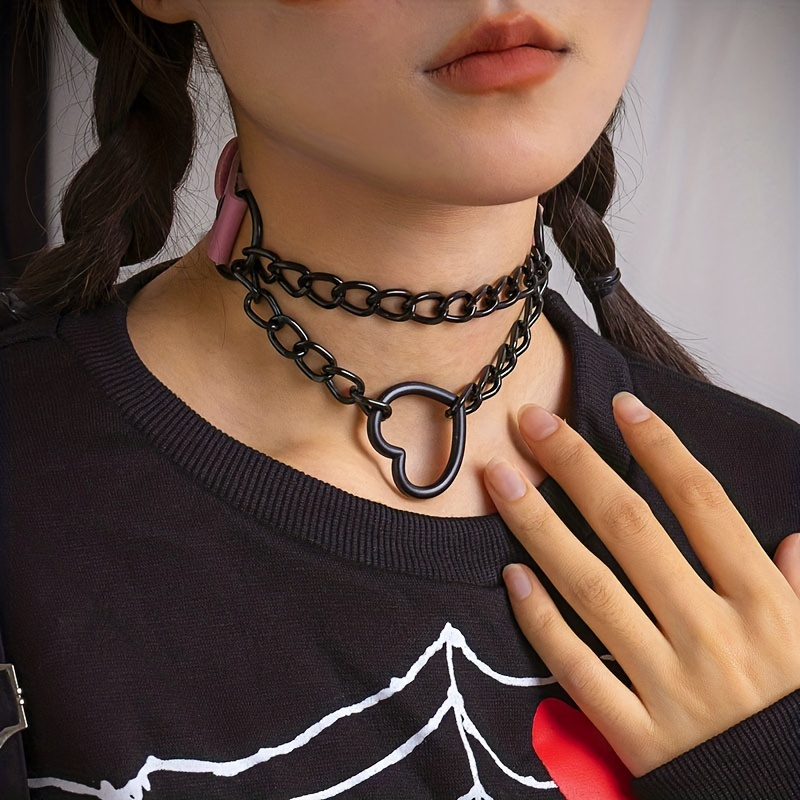6Pcs Leather Necklace Studded Choker Collar Necklace Emo Accessories  Vintage Punk Gothic Necklace Chockers Gothic for Women Halloween Costume