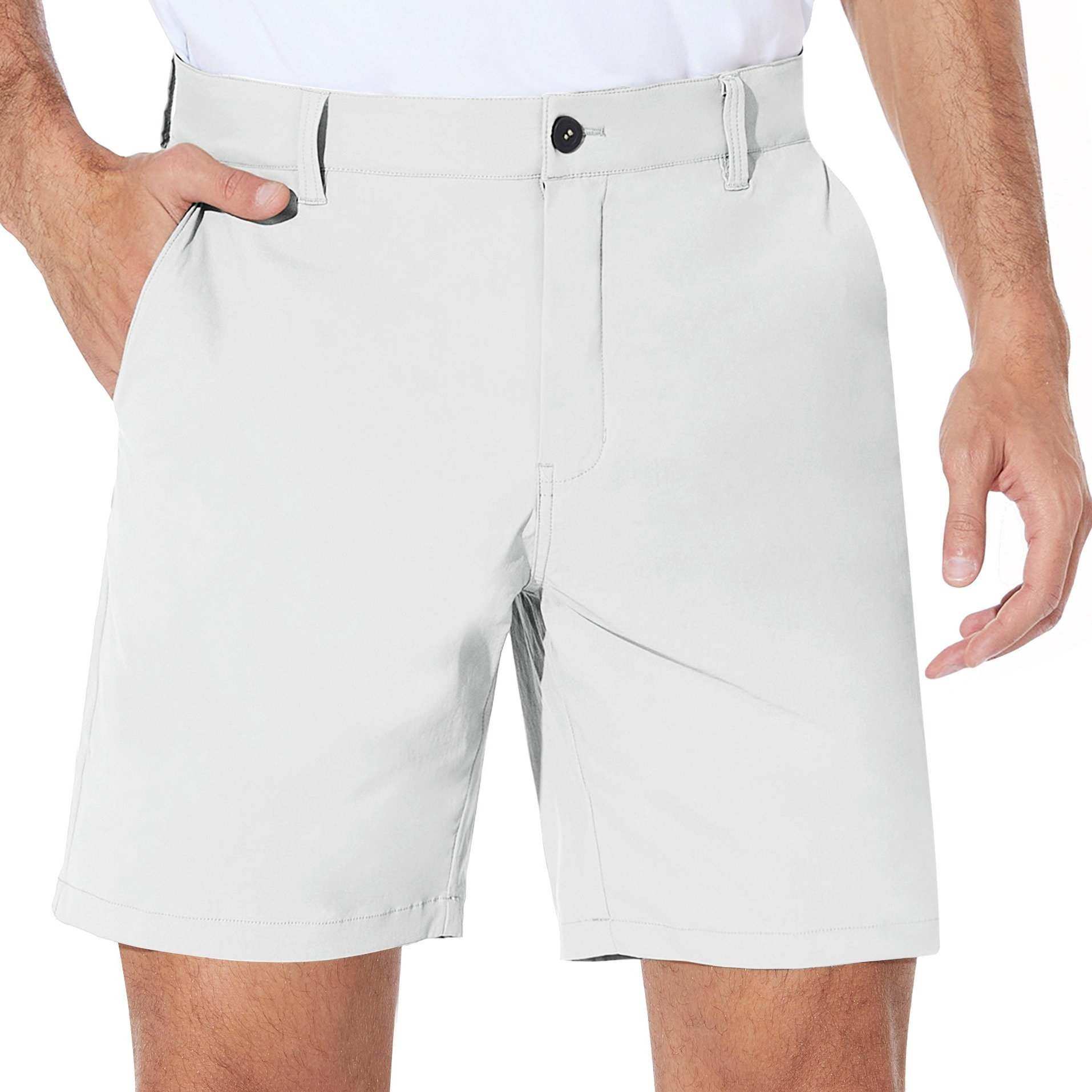 

Men's Golf Shorts Dress Flat Front Hybrid 7 Inch Stretch Lightweight Quick Dry Chino Casual With Pockets