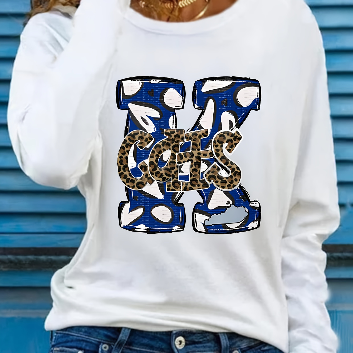 

Lettered Round Neck Long Sleeve For Spring And Autumn