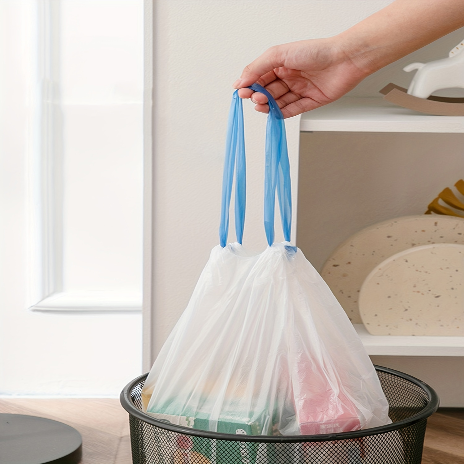 Drawstring Trash Bags 4 Gallon For Small Kitchen, Bathroom, Bedroom, Extra  Strong, Unscented, Garbage Bags - Temu