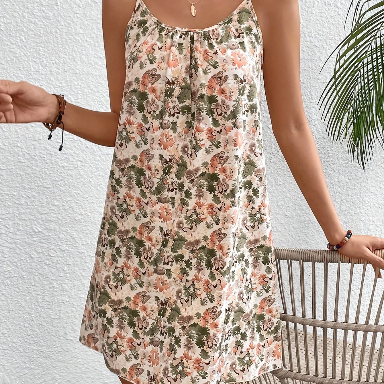 

Floral Print Cami Dress, Casual Sleeveless Dress For Summer Vacation, Women's Clothing