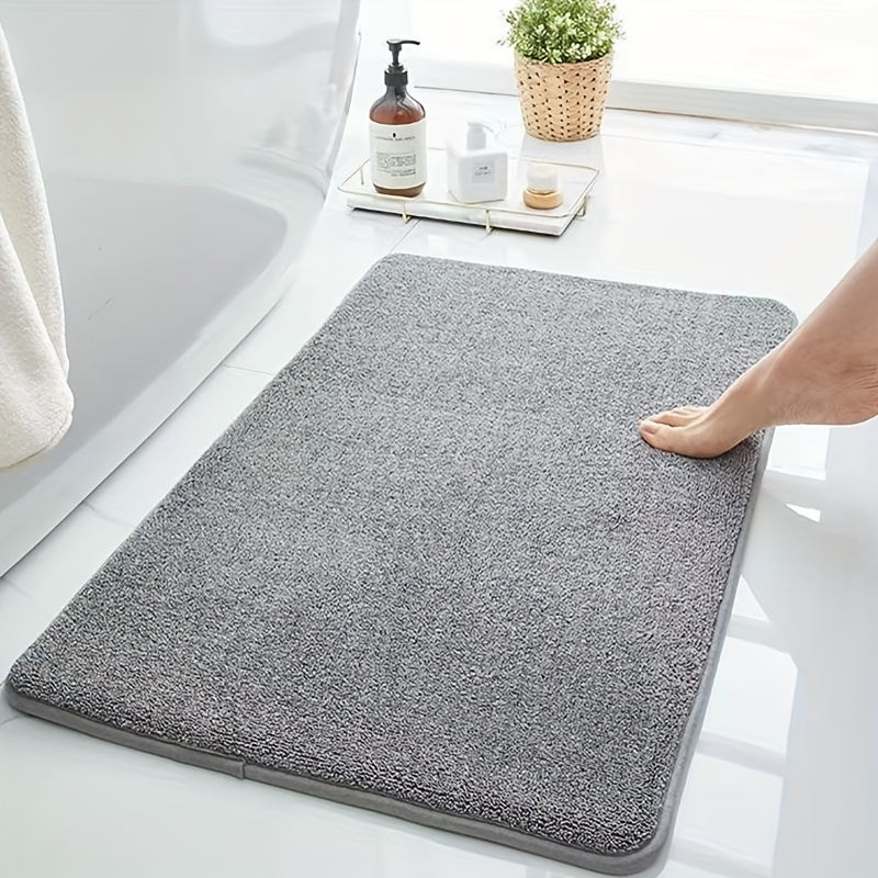 2pcs/set Grey Ultrafine Fiber Bathroom Rug Set - Plush And Soft