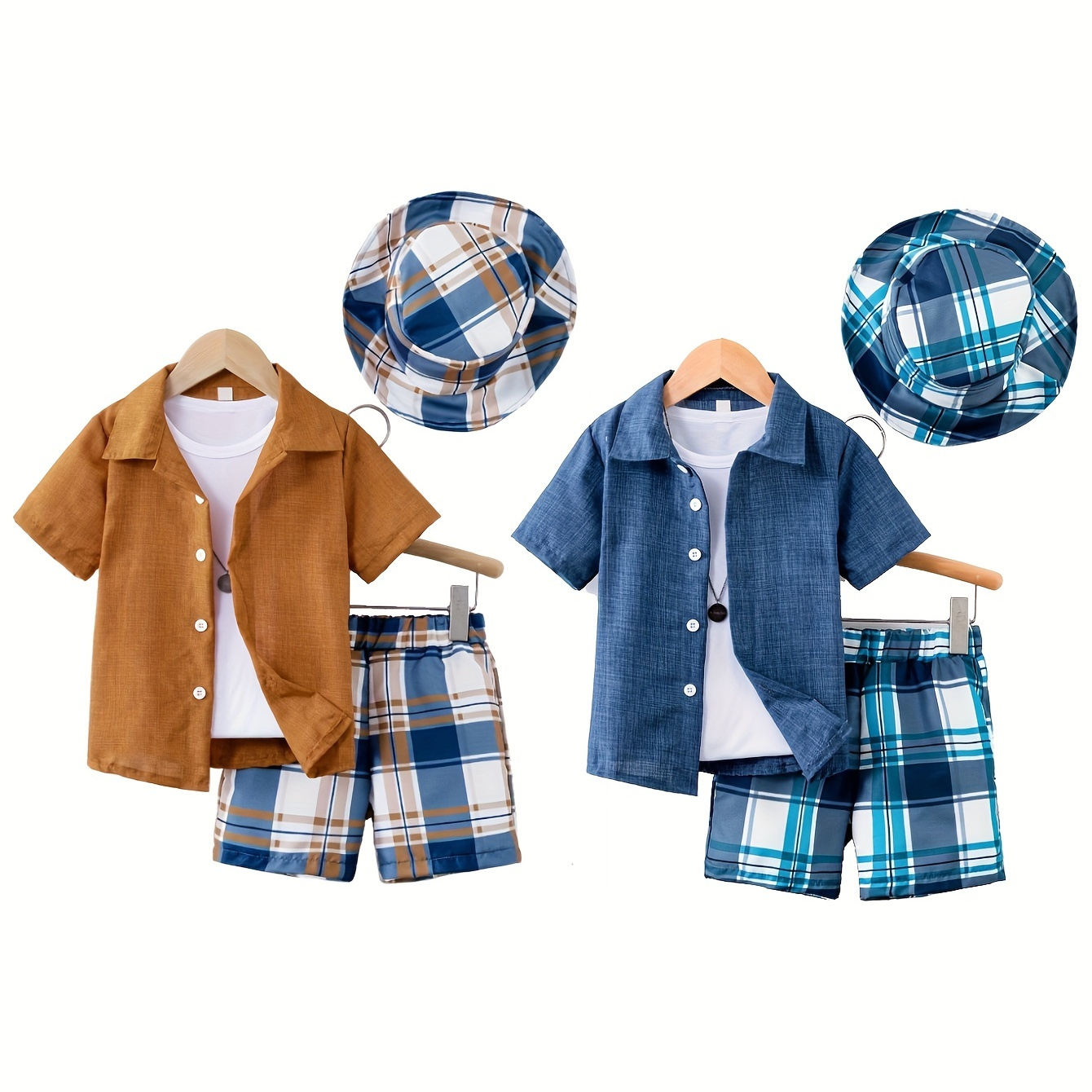 

4 Piece Boys' Summer Fashion Short Sleeve Suit