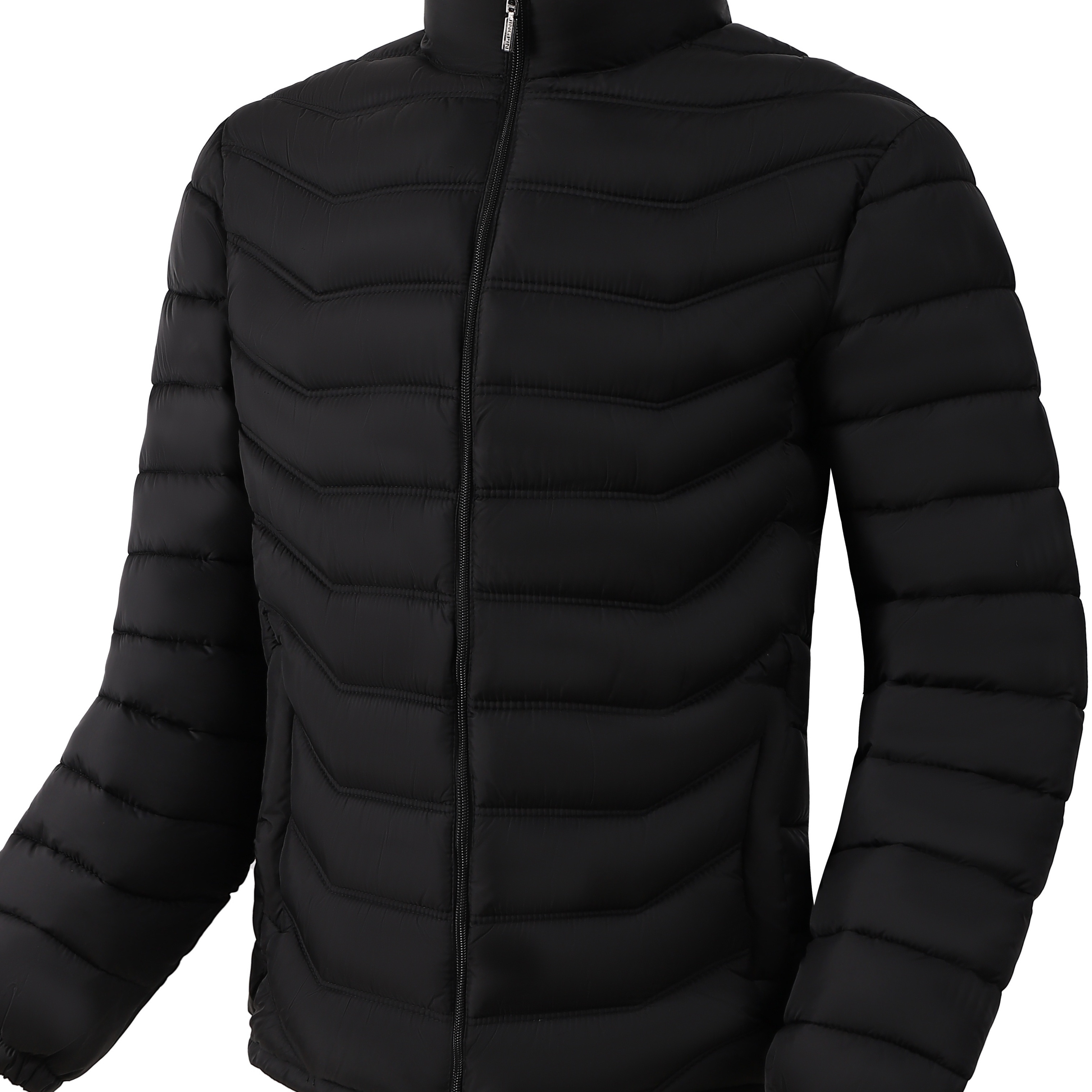 Men's Cotton Lightweight Multi Pockets Zip Front Stand Collar Military