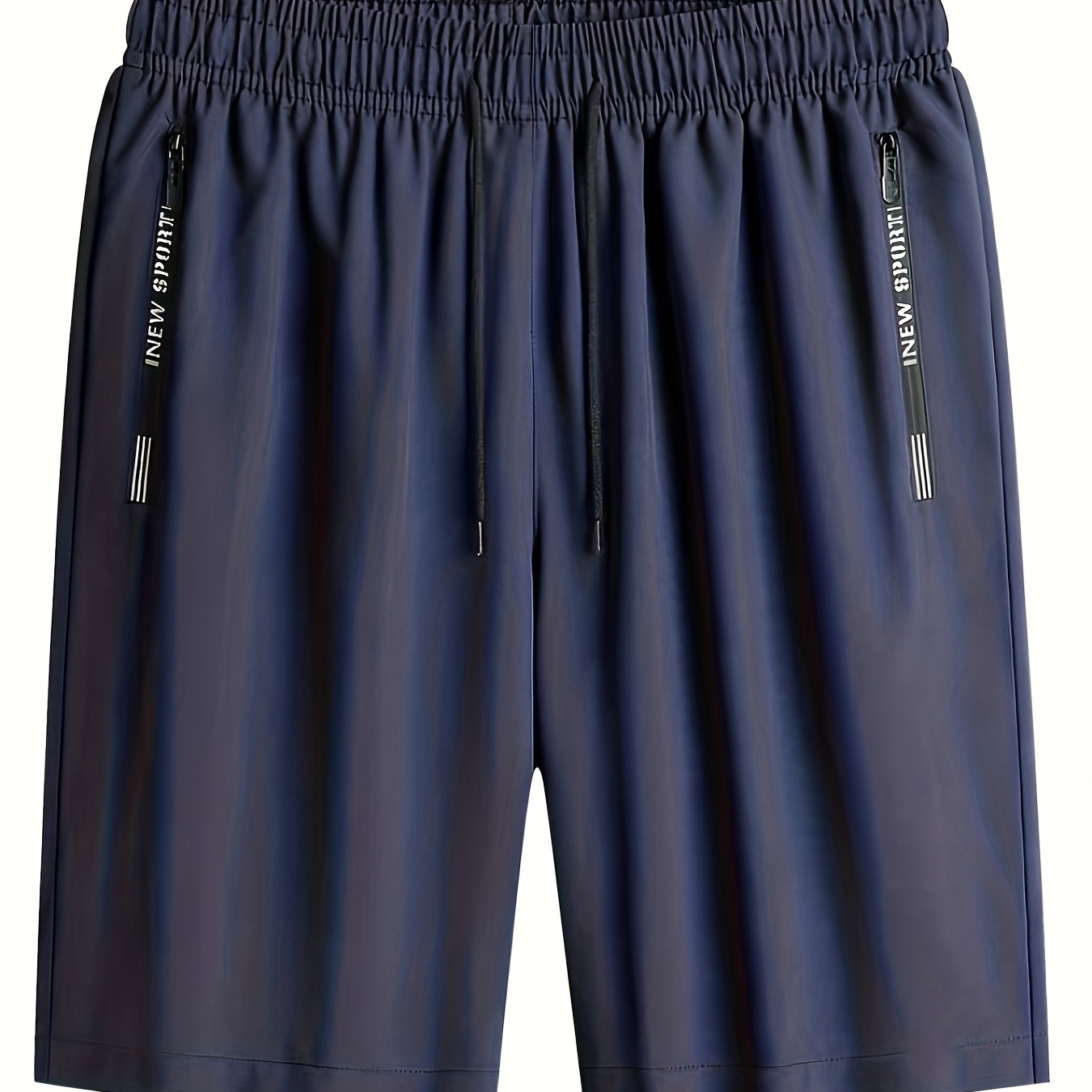 

Men's Breathable Shorts With Side Zipper Pockets, Summer Drawstring Elastic Waist Loose Fit Shorts For Running, Fitness, Training