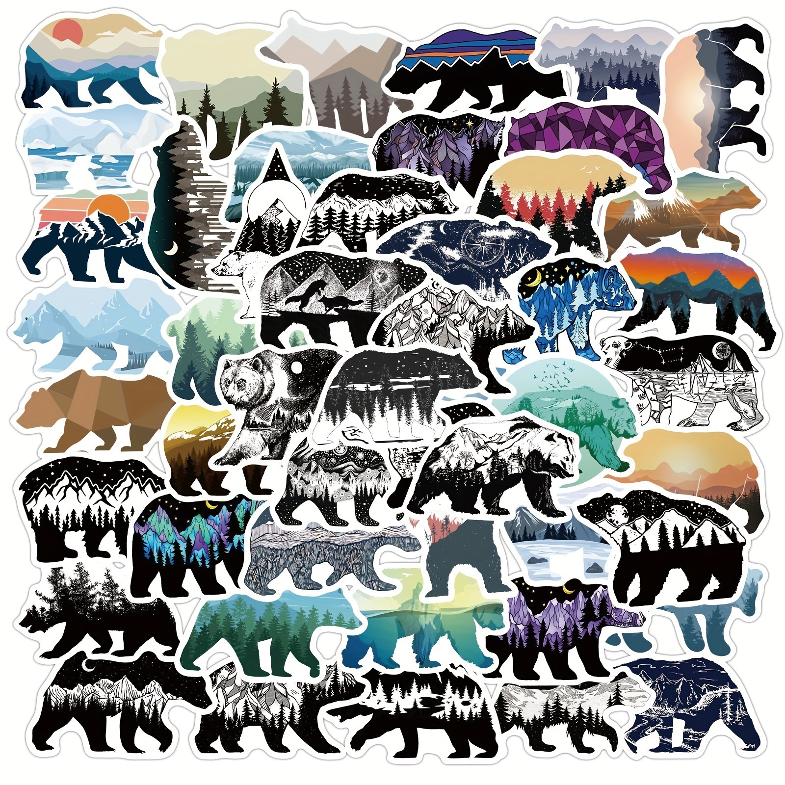 Bear Cloth Stickers Outdoor Colorful Landscape Pedal - Temu