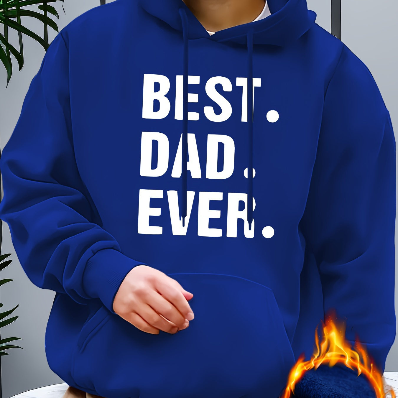 

"best Dad Ever" Print, Hoodies For Men, Graphic Sweatshirt With Kangaroo Pocket, Comfy Trendy Hooded Pullover, Mens Clothing For Fall Winter