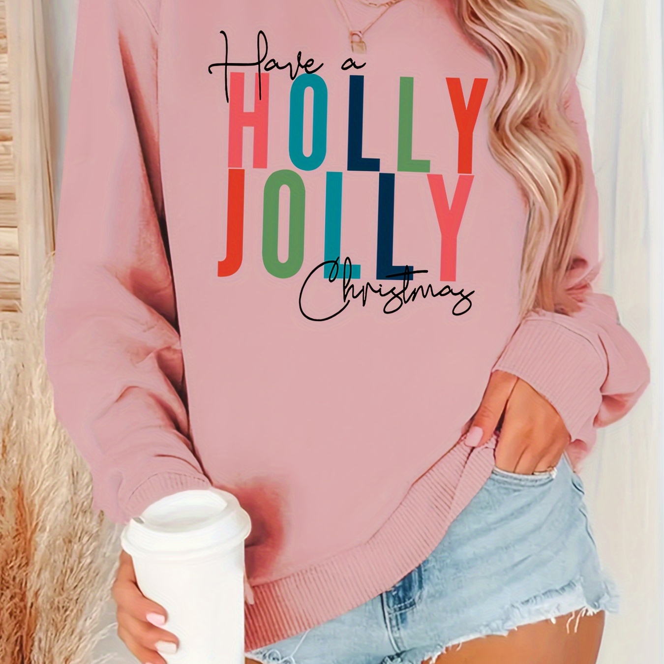

New Autumn And Winter Women's Clothing With Letter Print, Shoulder-length Long Sleeve Casual Loose Sweatshirt For Women