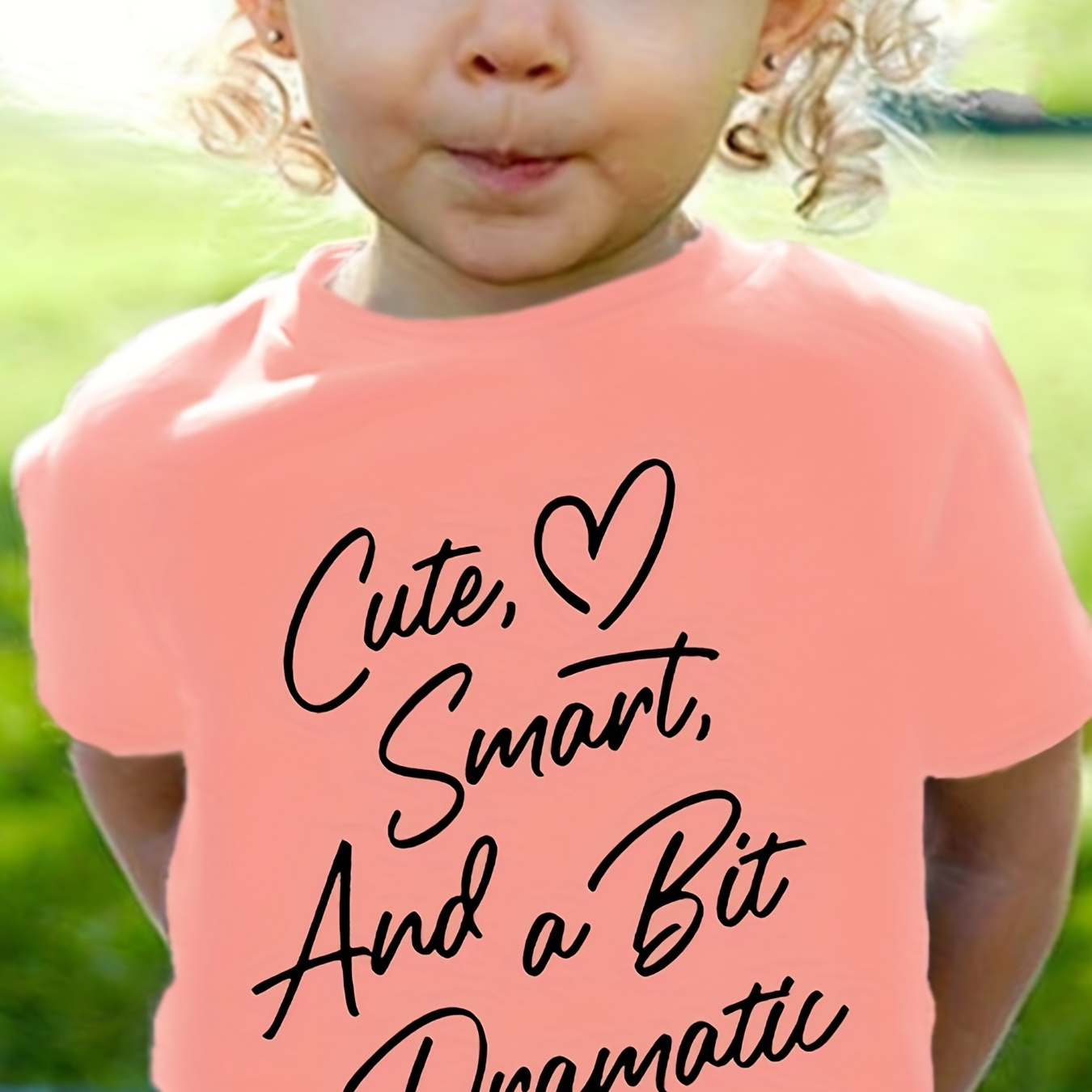 Kid Girls' Cute Tops Cute Smart and A Bit Dramatic Short Sleeve T-Shirt, Blouses, Tee Kids Clothing Spring/ Summer/ Fall Temu