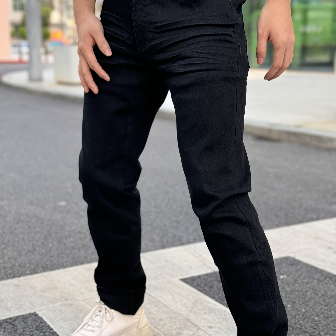 

American Men's Stretch Denim Pants, Fashion , Fashion Wash, Suitable For All , Slim-fit Stretch Pants, Side Bone Design, Can Roll Feet And Not Roll Feet, Suitable For All , Men