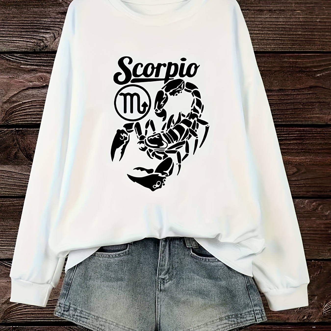 

Women's Sweatshirt - Polyester Long Sleeve For Fall &