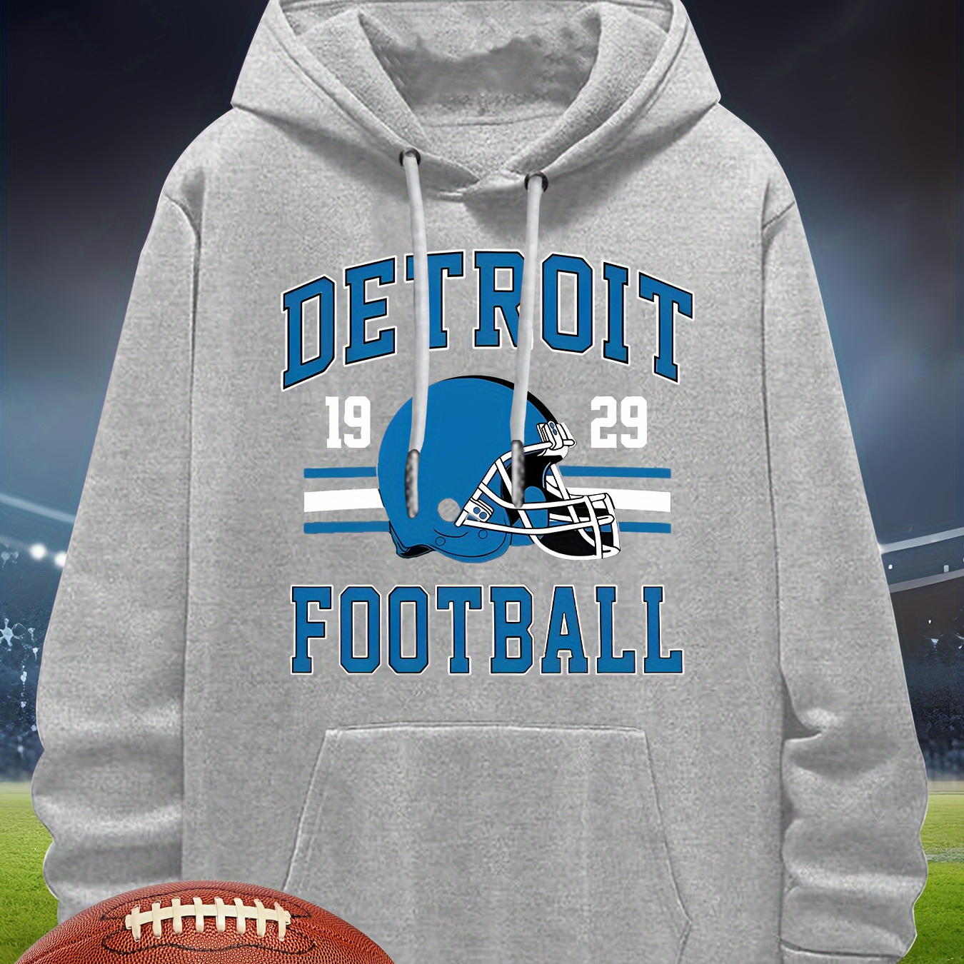 

Detroit 1929 Football, Trendy Pure Hooded Sweatshirt, Breathable All Season Round Neck Sweatshirt, All Season Casual Hooded Sweatshirt, Suitable For , Casual Travel 280g