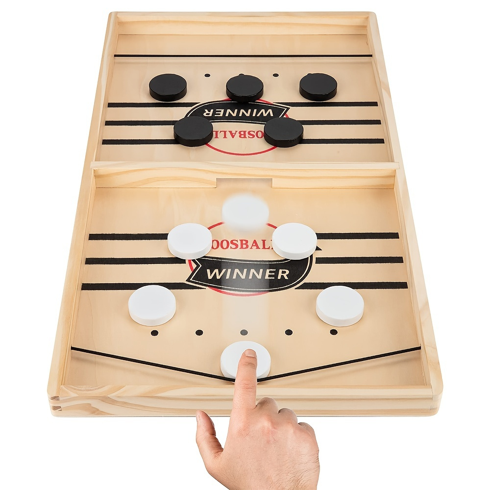 Fast Slingshot Puck Game Wooden Board Game For Kids And Family Sling 