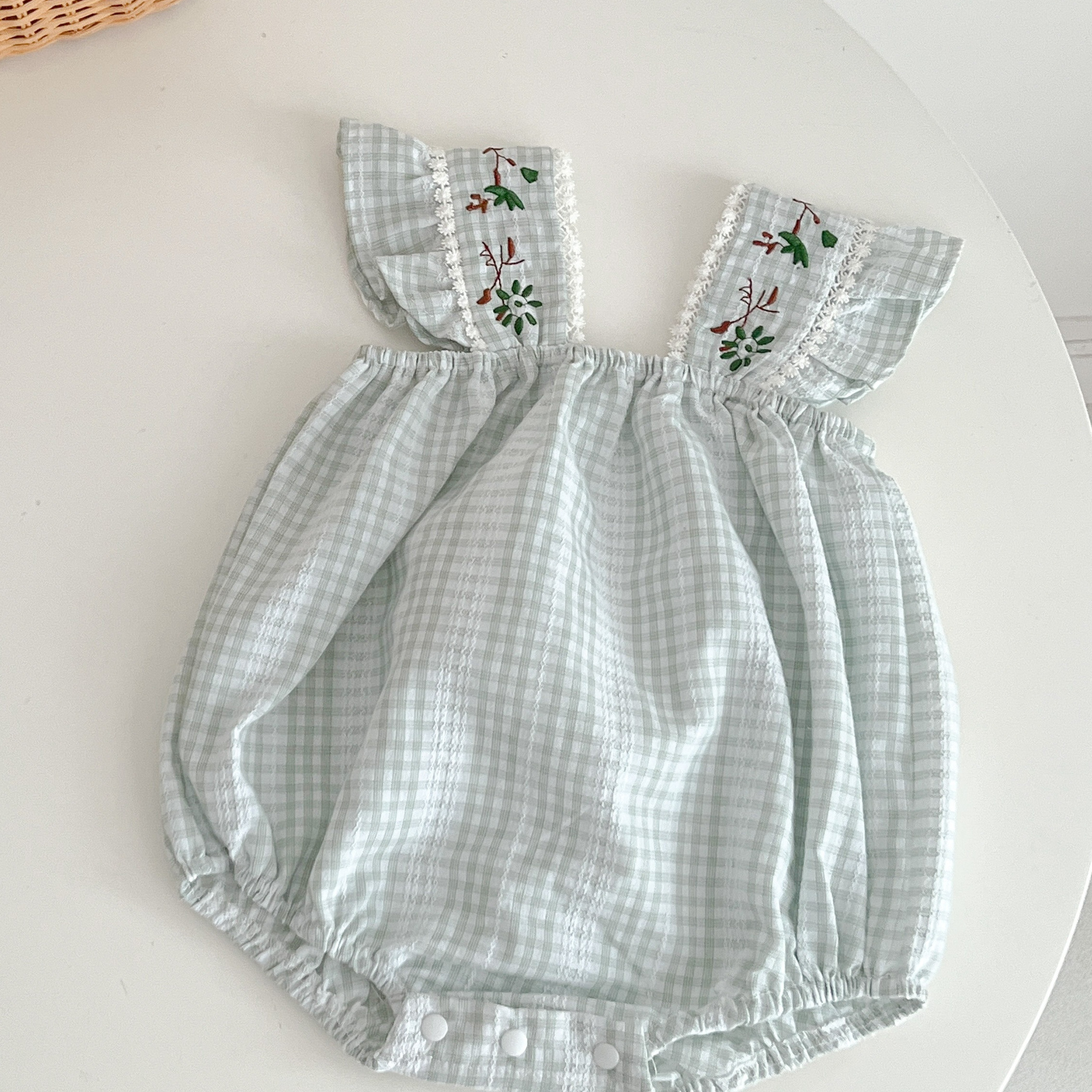 

Baby Girls Plaid Onesie, Cute Sleeveless Onesie, Soft Comfortable Breathable Baby Clothes