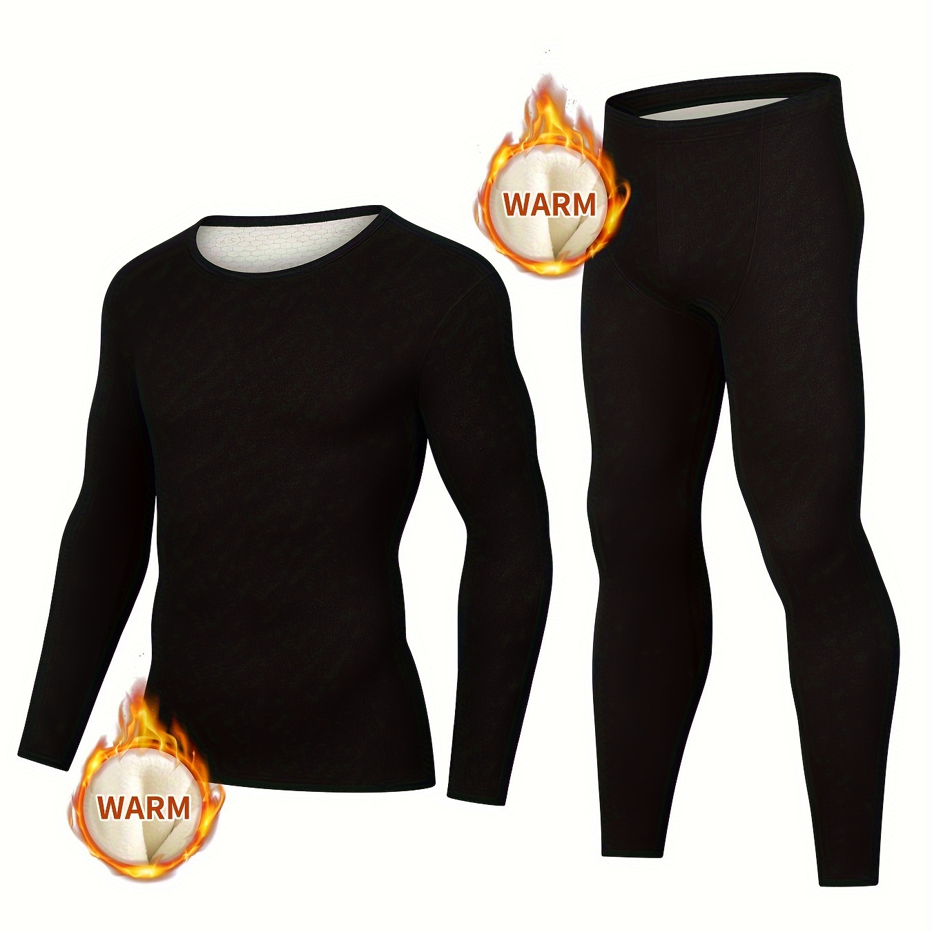 Thermal Underwear Set For Men, Long Johns Set Ultra Soft Lined Warm Base Layer Top And Bottom For Autumn Winter