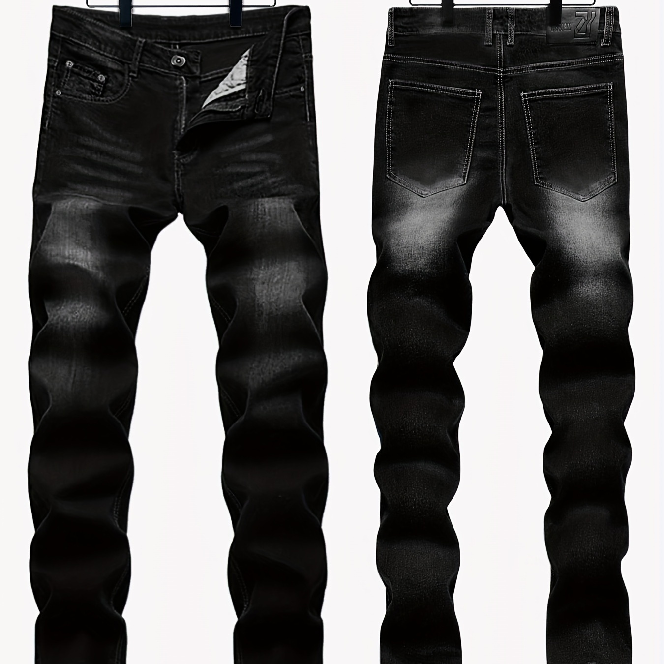 

Men's Tight-fitting Jeans With And Torn Leg