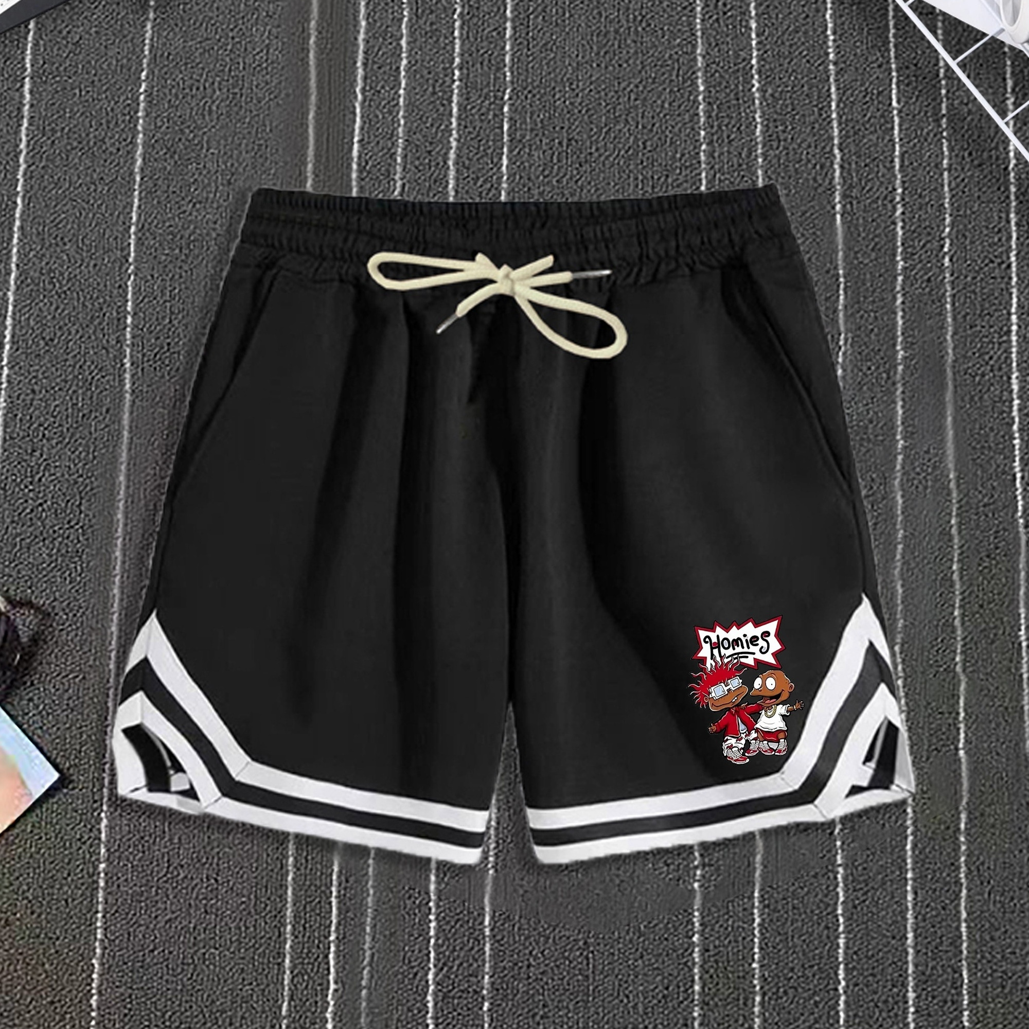 Drip Print Comfy Active Shorts Mens Casual Slant Pocket Stretch Waist  Drawstring Shorts For Summer, Buy More, Save More