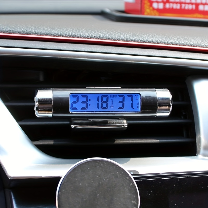 Automobil Zubehör Auto Steckdose Thermometer Elektronische Uhr LED Display  Dashboard Dekoration - AliExpress