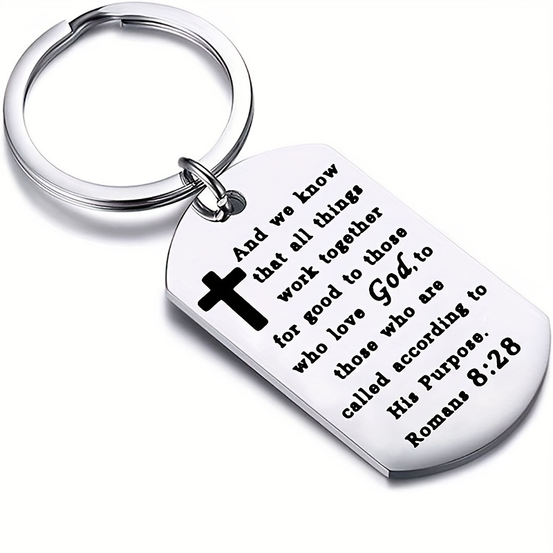 Metal Cross Keychain let God Lead Letter Graphic Religious - Temu