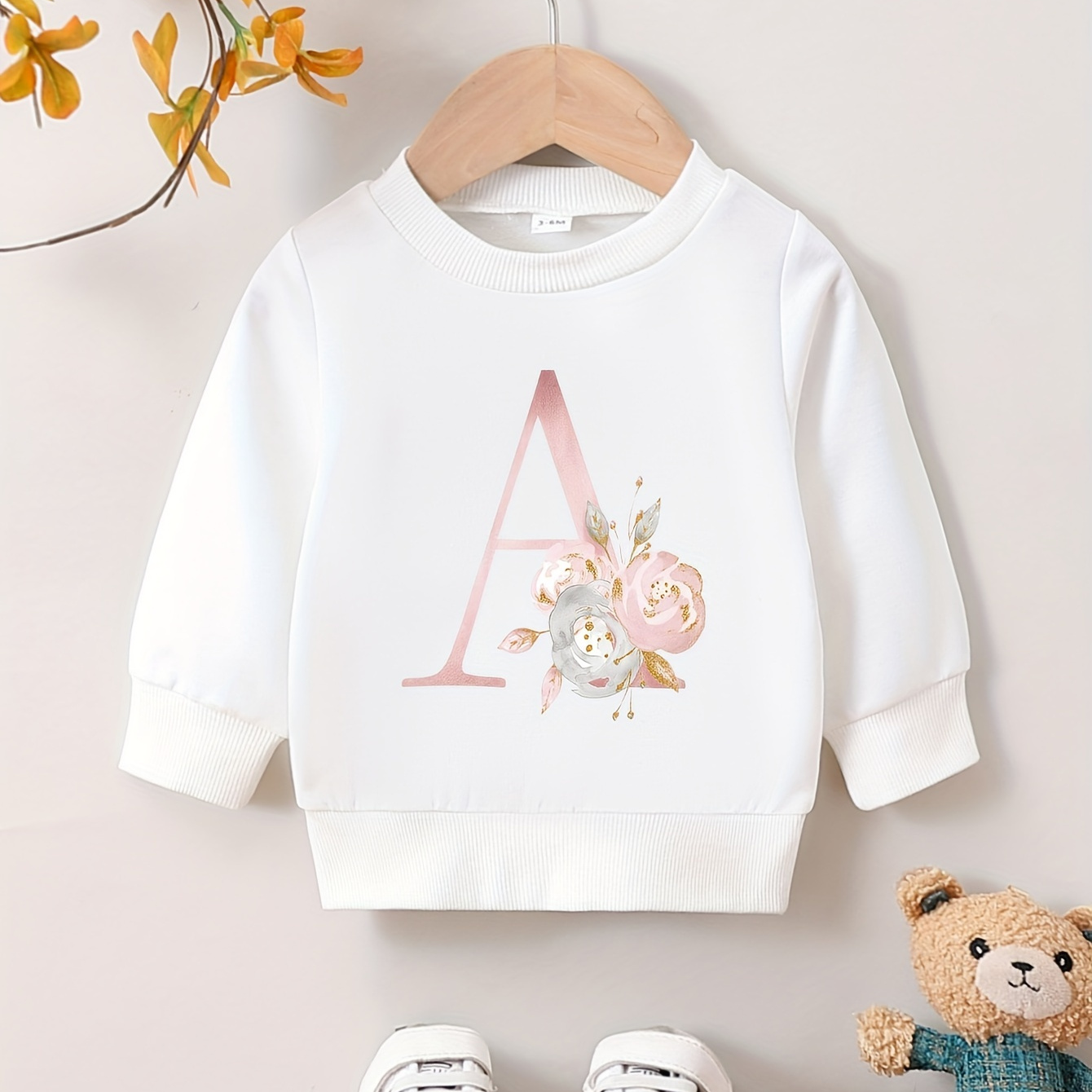 

Baby Girl's New Autumn Long Sleeve Sports Sweatshirt, Cute & Trendy Letter Print Long Sleeve Casual Pullover Top For Spring And Autumn