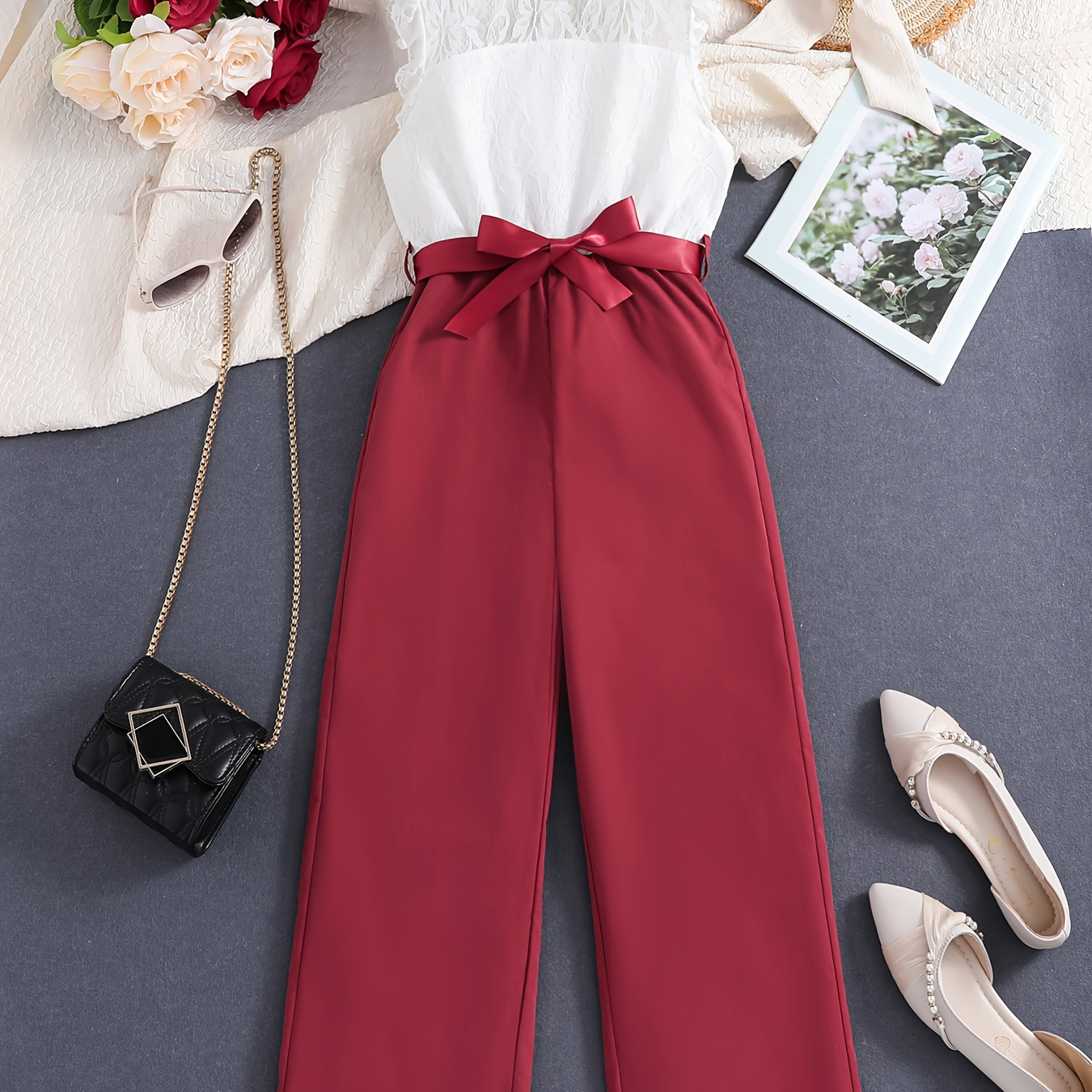 

Girls Casual Jumpsuit With Belt For Summer, Fashion Jumpsuit Outfits