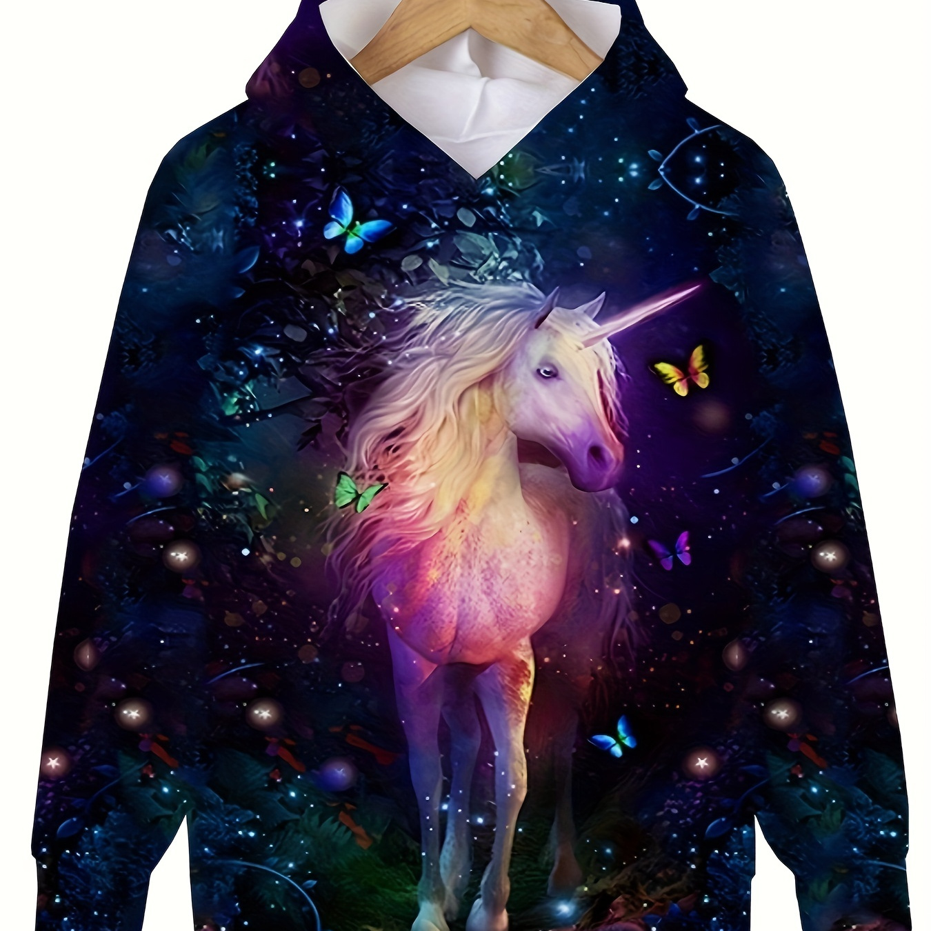 

Magical Unicorn Print Hooded Sweatshirt Boys Girls, Casual Hoodies For Spring