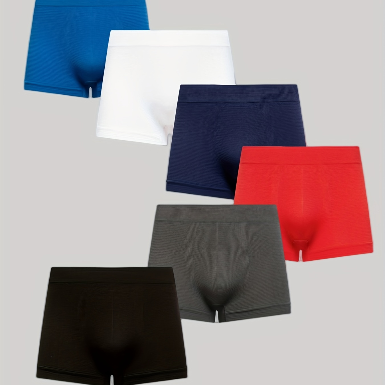 

1/3/6pc Men's Casual Plain Color Boxer Briefs, Breathable Soft Comfy Quick Drying Stretchy Boxer Trunks, Men's Trendy Underwear
