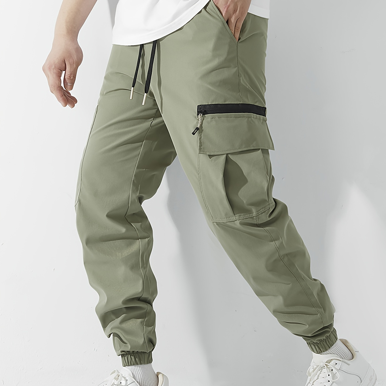 

Pantalons cargo pour hommes, parfaits pour la randonnée en plein air, avec de multiples poches pratiques, coupe longue, style décontracté, adaptés à toutes les saisons