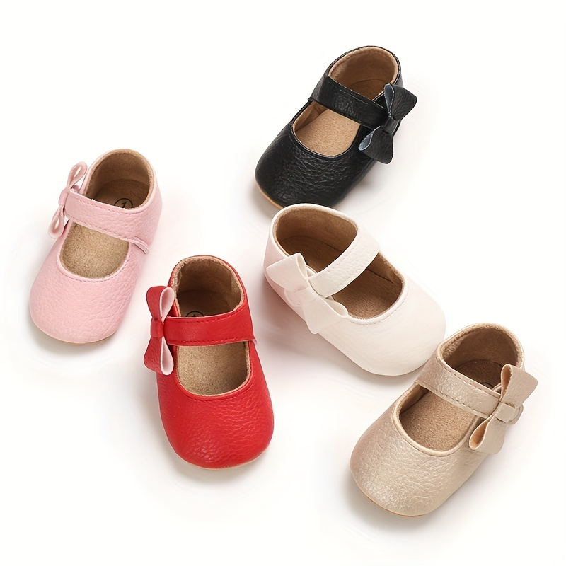 Infant Baby Girls Mary Jane Ballet Flats, Soft-soled Anti-slip Crib Shoes Prewalker Shoes First Walker Shoes