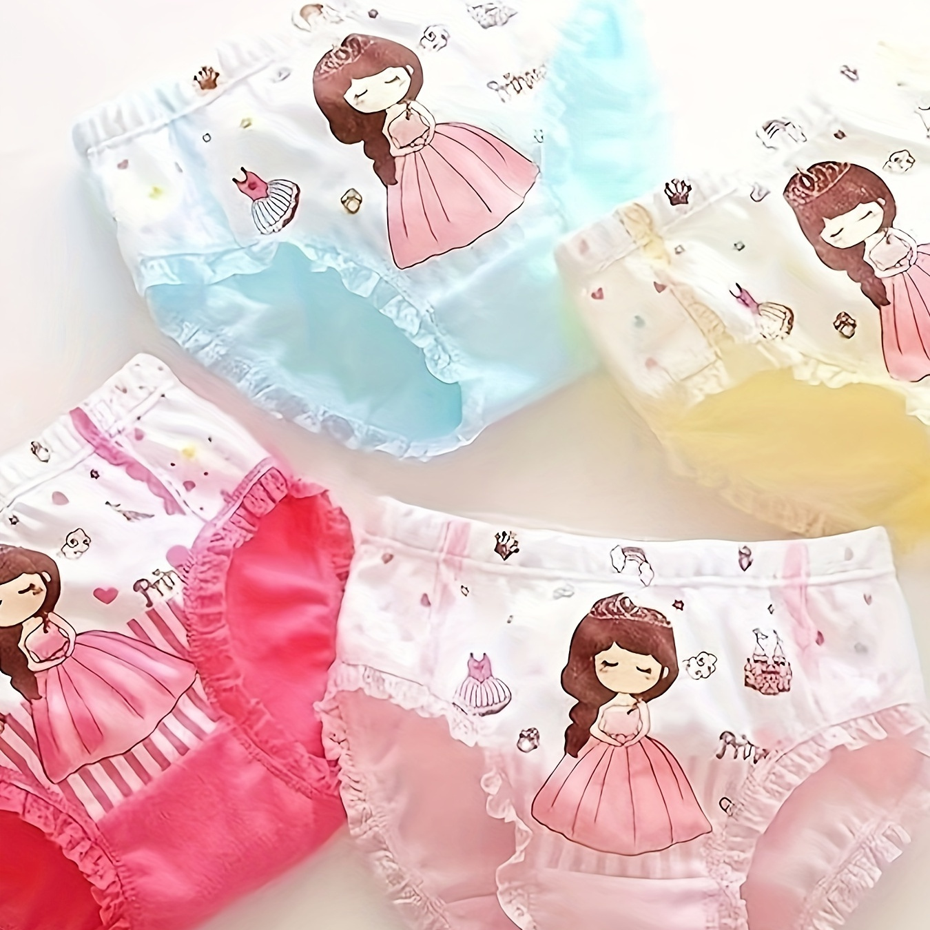 Kid's Cotton Comfy Panties Girl's Cute Little Girl Cartoon - Temu United  Kingdom