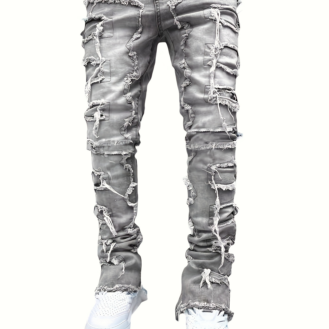 

Men's Creative Tassel Decoration Straight-leg Jeans, Men's Y2k Casual Hip-hop Skateboard Rap Jeans For All