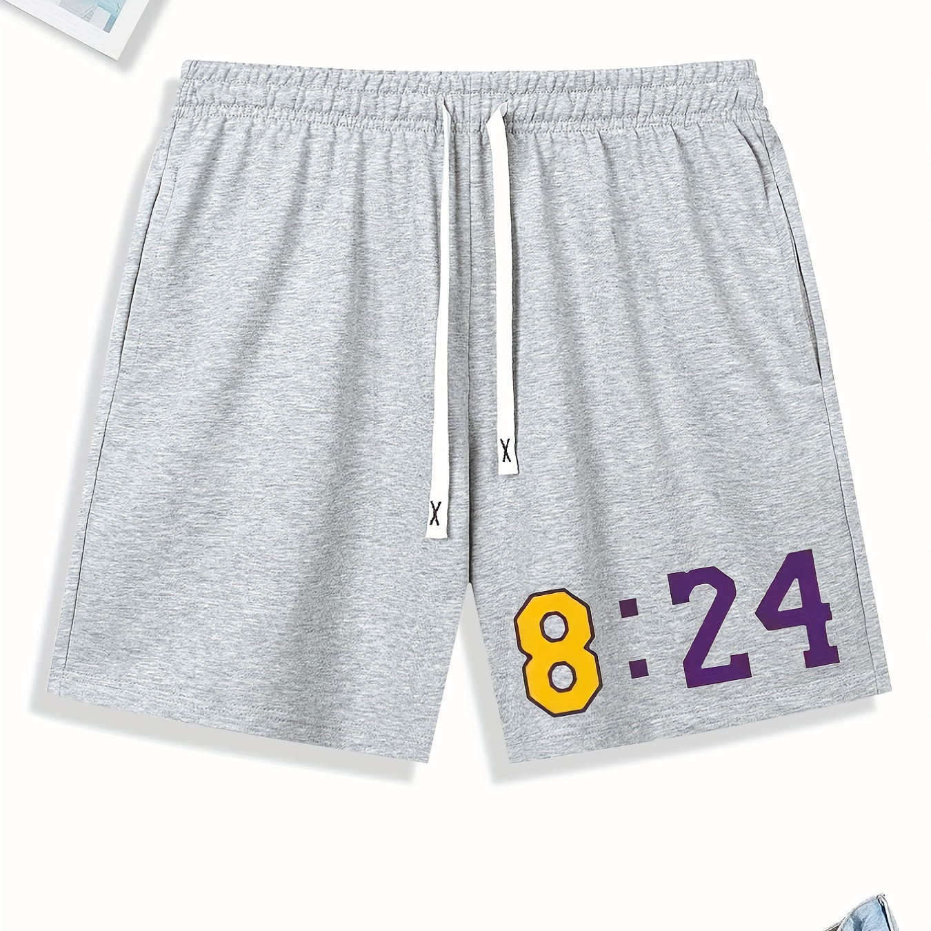 

8: 24 Pattern Comfy Shorts, Men's Casual Slightly Stretch Elastic Waist Drawstring Shorts For Summer Basketball Beach Resort