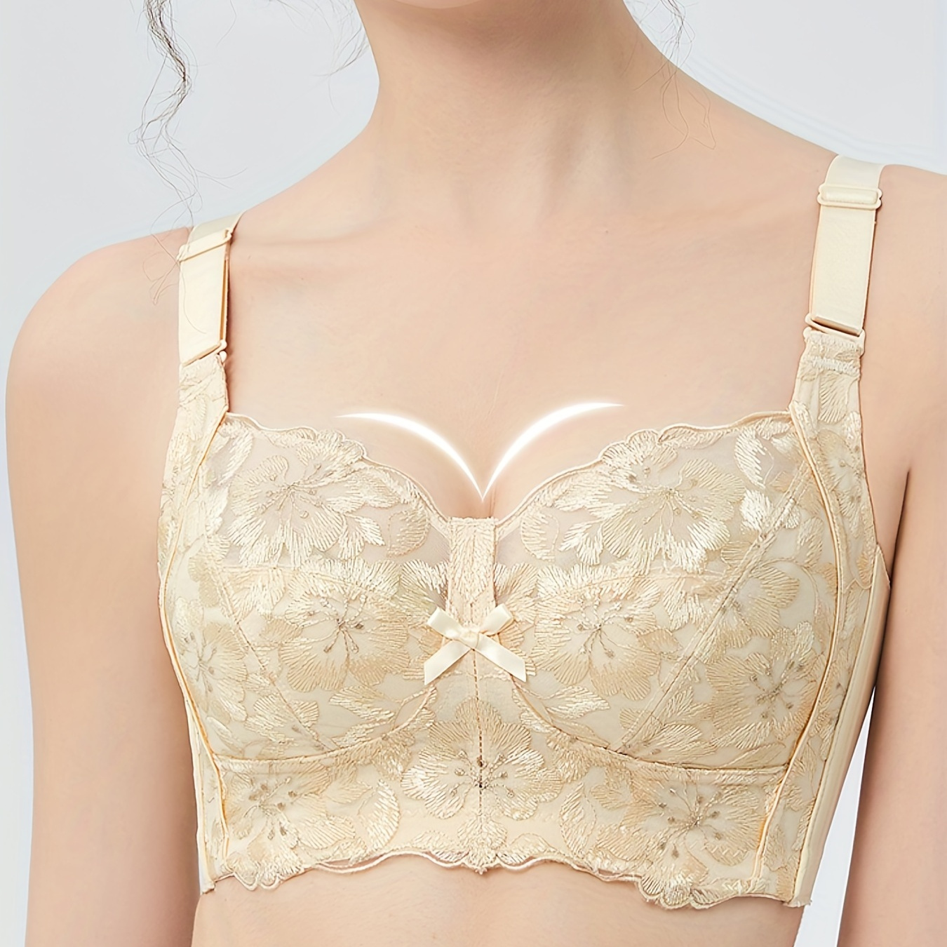 Contrast Lace Wireless Bra Comfy Breathable Full Coverage - Temu Luxembourg